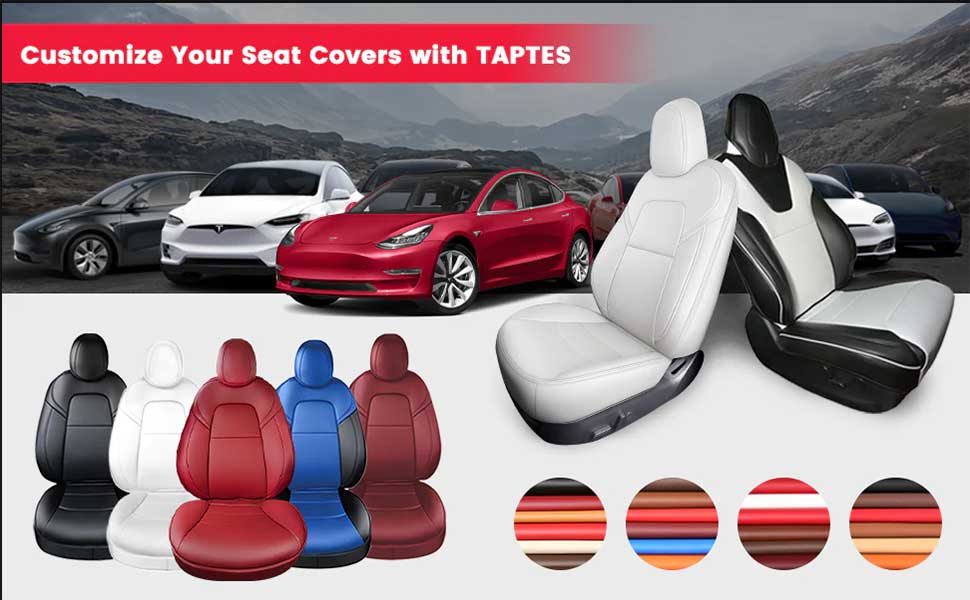 Custom Leather Seat Covers for Tesla Model 3 Rear Seats 2024 2023 2022 –  TAPTES -1000+ Tesla Accessories