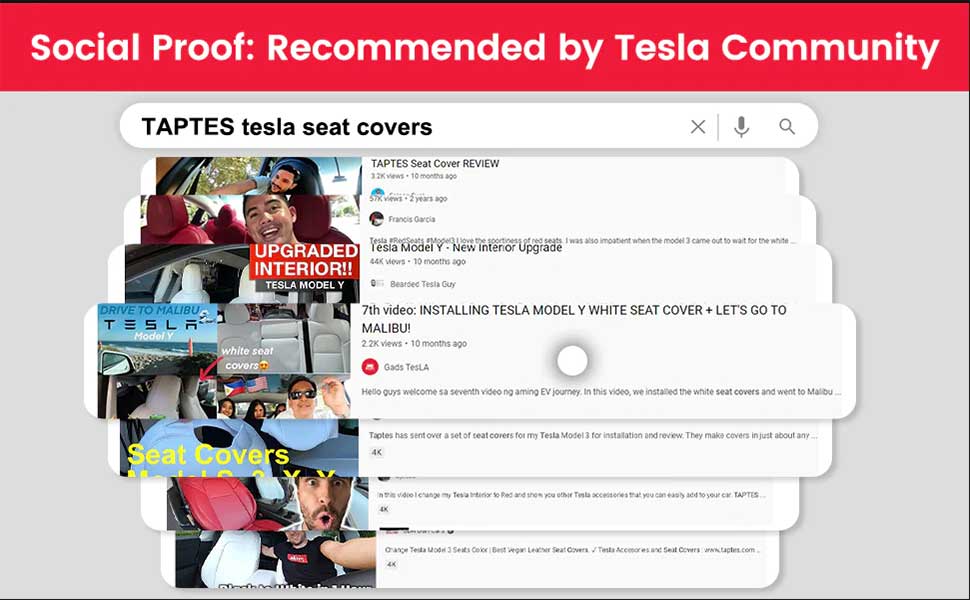 Seat Covers for Tesla Model 3 2024 2023 2022 2021 2020 2019 2018 2017, Set  of 9pcs
