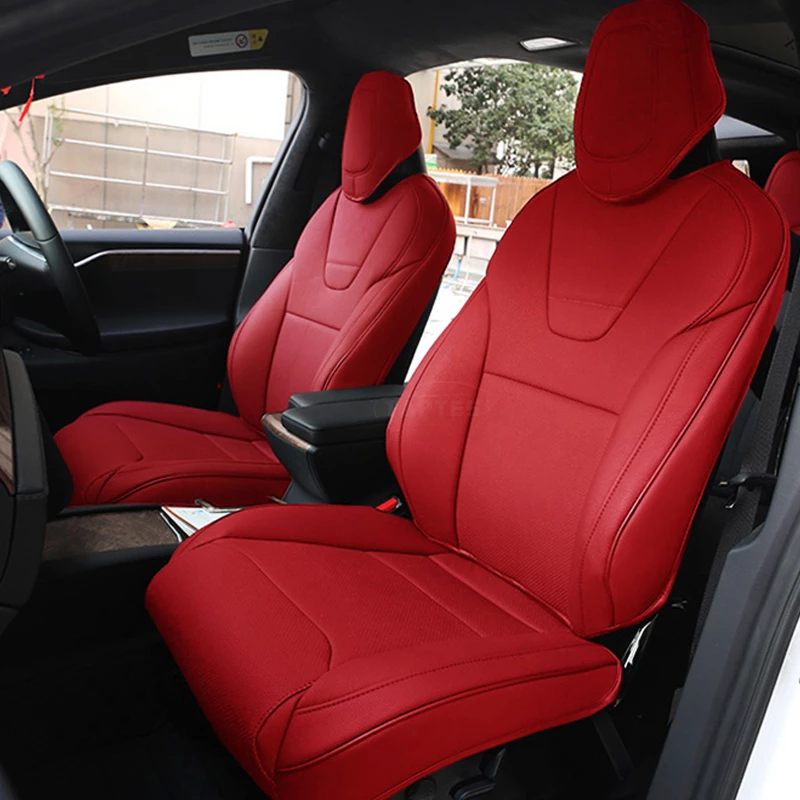 Premium Leather Seat Covers For Tesla Model X Front Seats