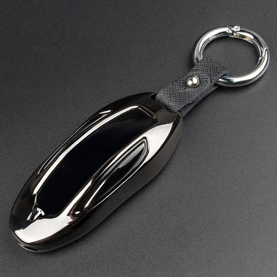 For Tesla Model S Car Remote Key Fob Cover Case Holder Shell Keychain White