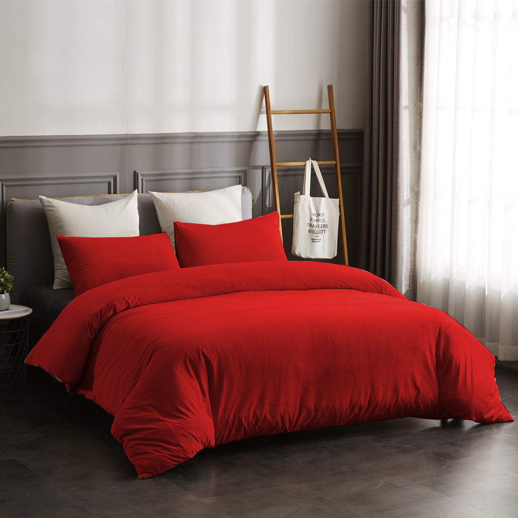 Velvet Duvet Cover Set 3 Pcs Maroon Primal