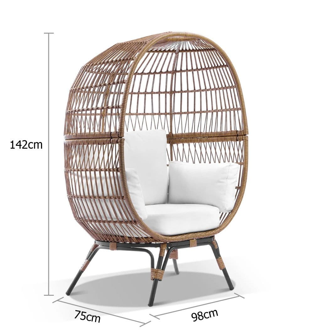 outdoor rattan cocoon chair