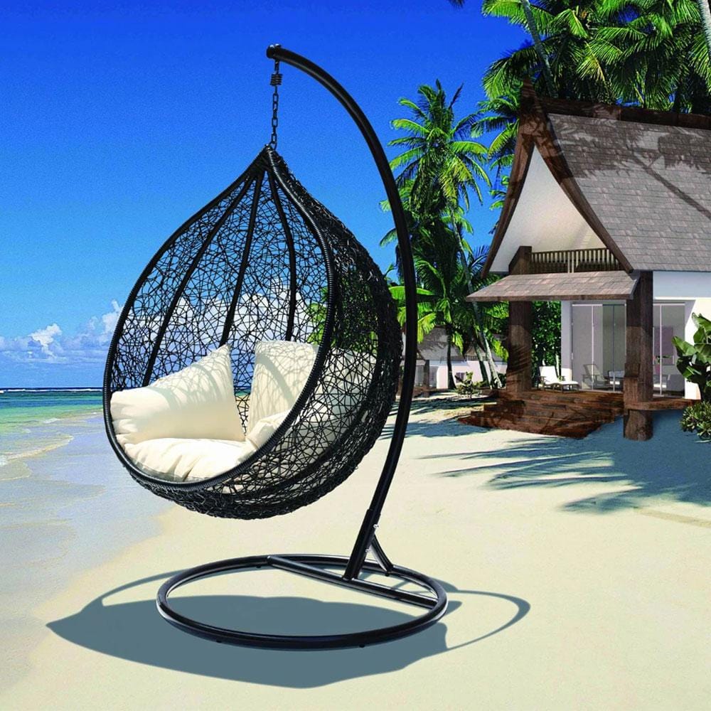 bahama outdoor wicker hanging egg chair with stand
