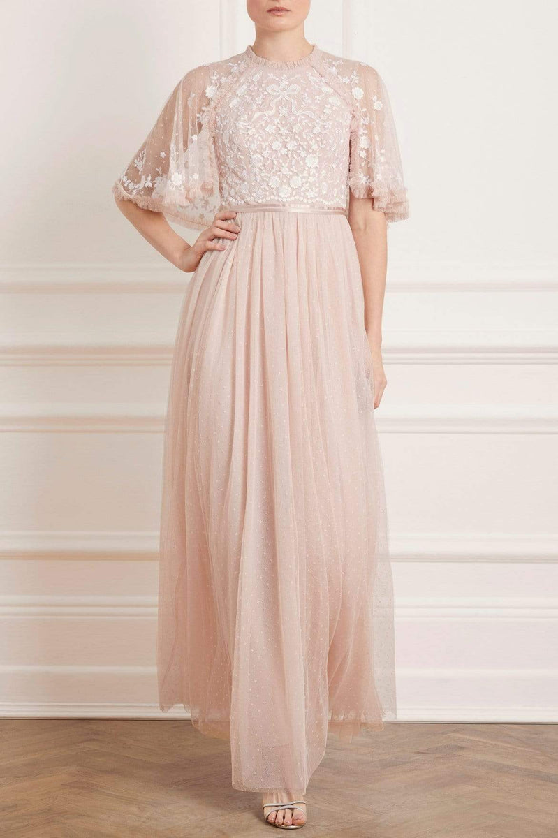 Bonnie Bow Bodice Maxi Dress – Pink | Needle & Thread