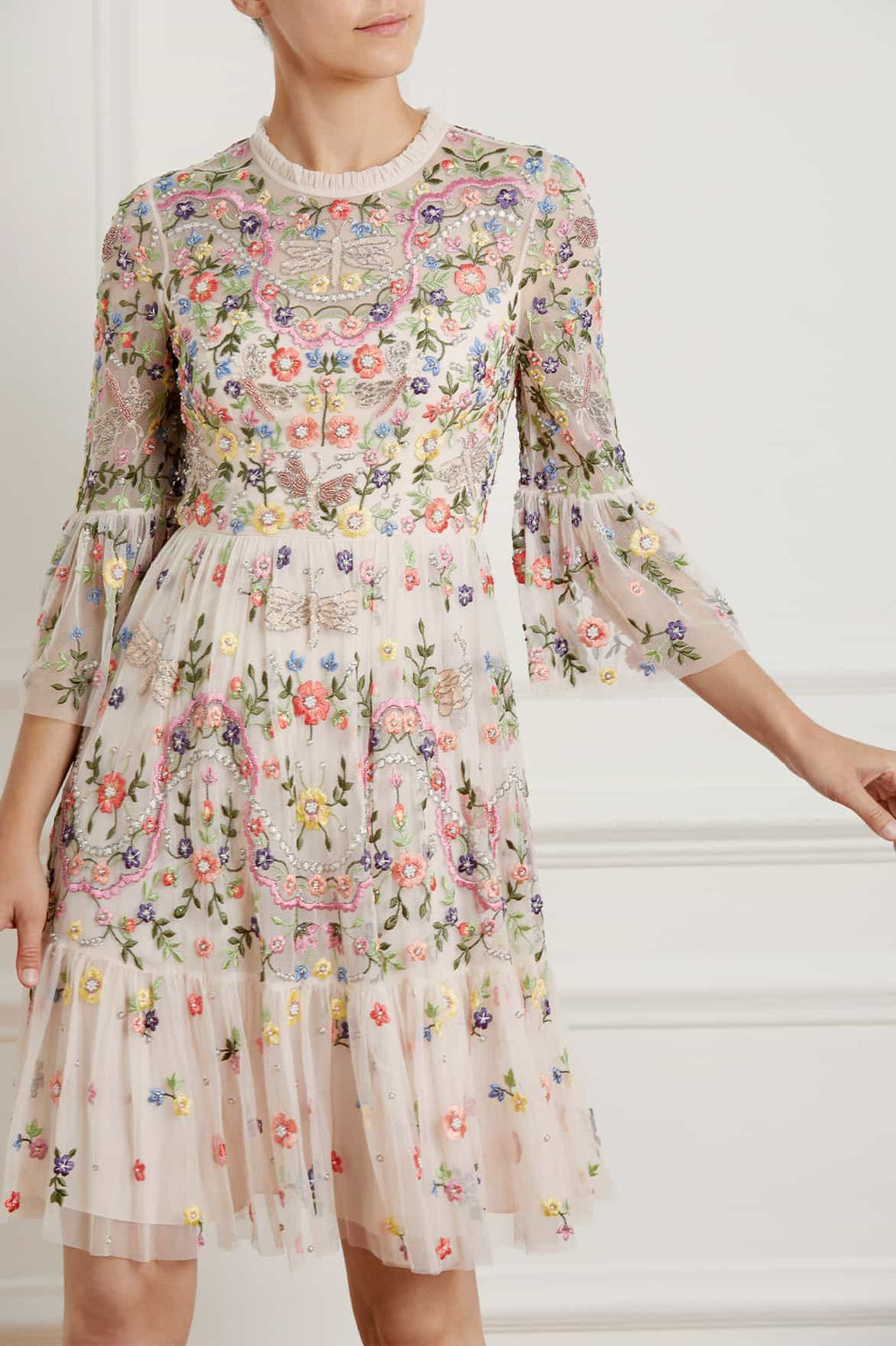 dragonfly garden midi dress