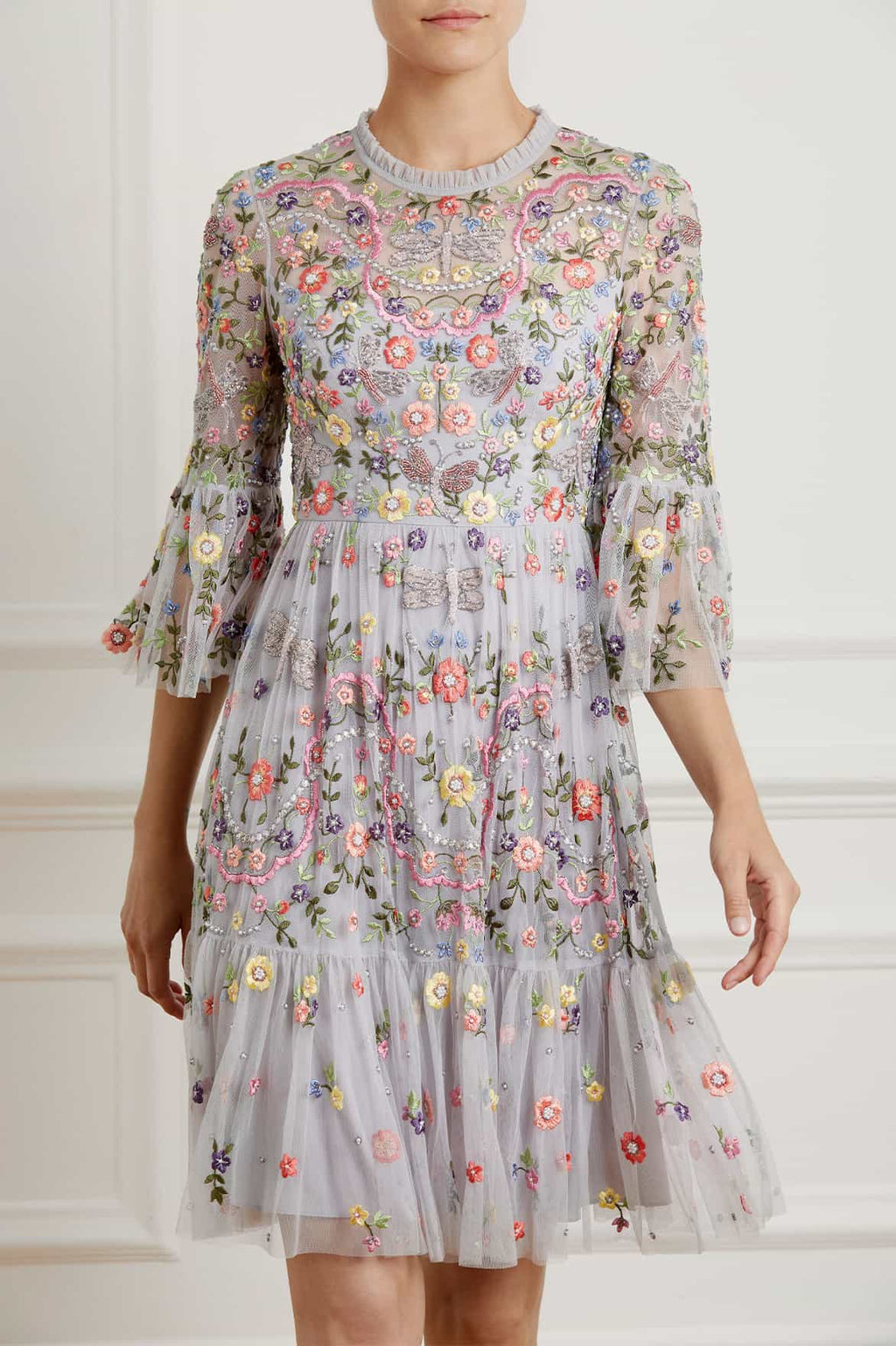 dragonfly garden midi dress