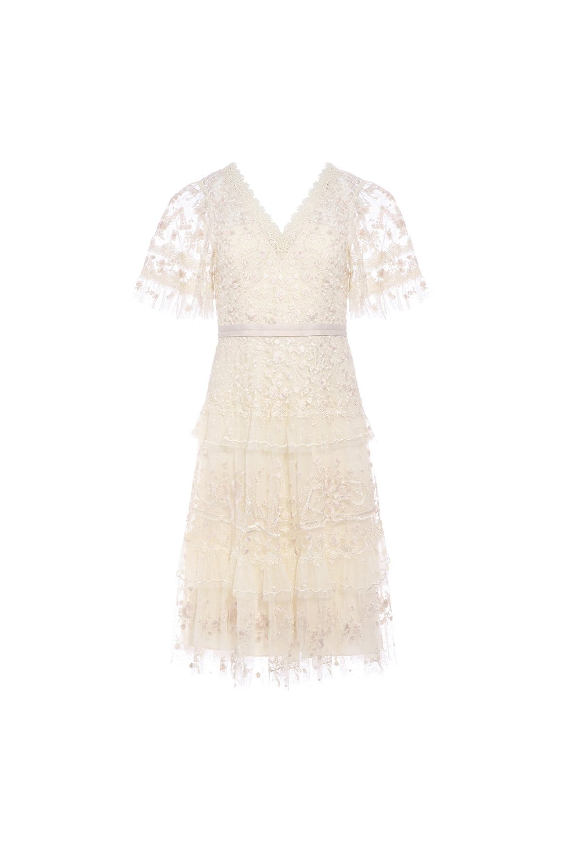 Francine Midi Dress – Champagne | Needle & Thread