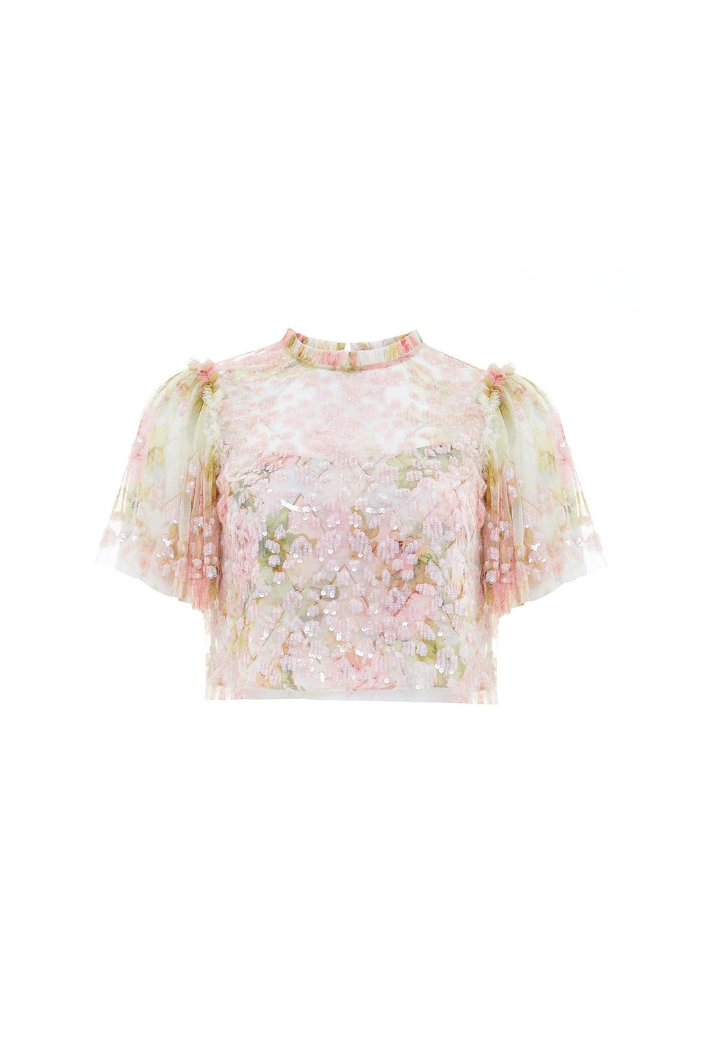 Harlequin Rose Honesty Sequin Top – Multi | Needle & Thread