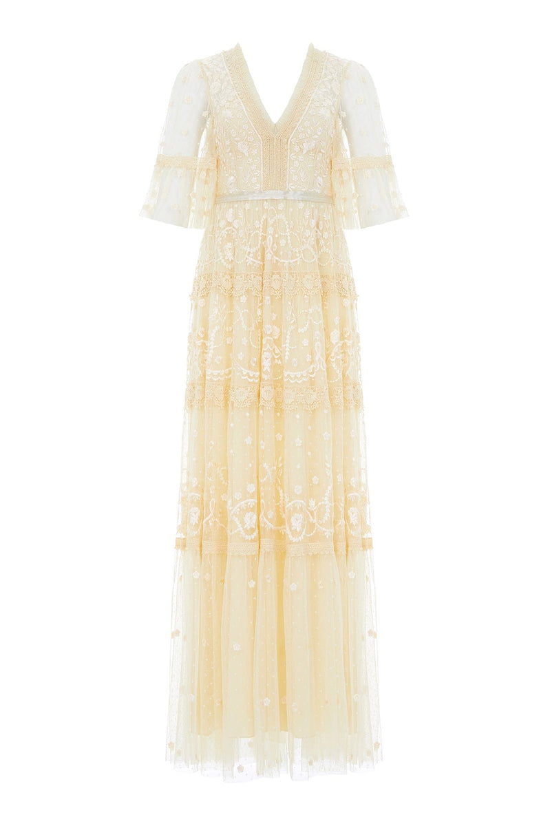 Midsummer Lace Gown – Yellow | Needle & Thread