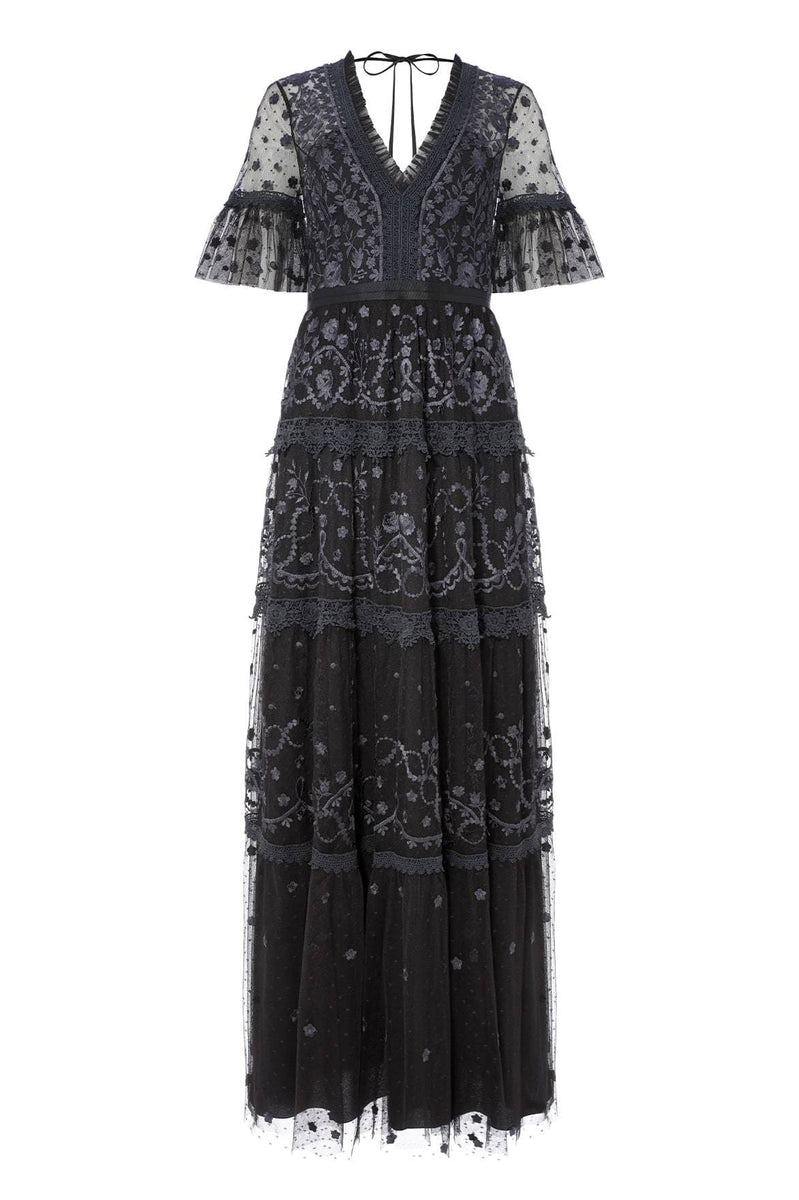 CR20 New Season Midsummer Lace Gown in Ballet Black