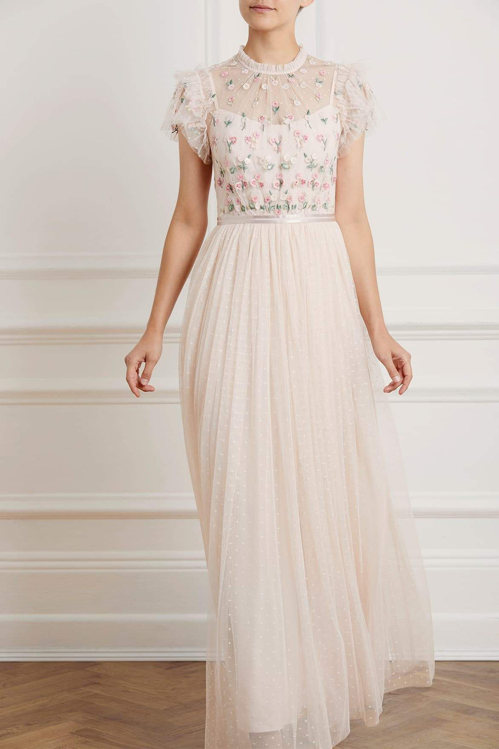 Rococo Bodice Maxi Dress – Pink | Needle & Thread