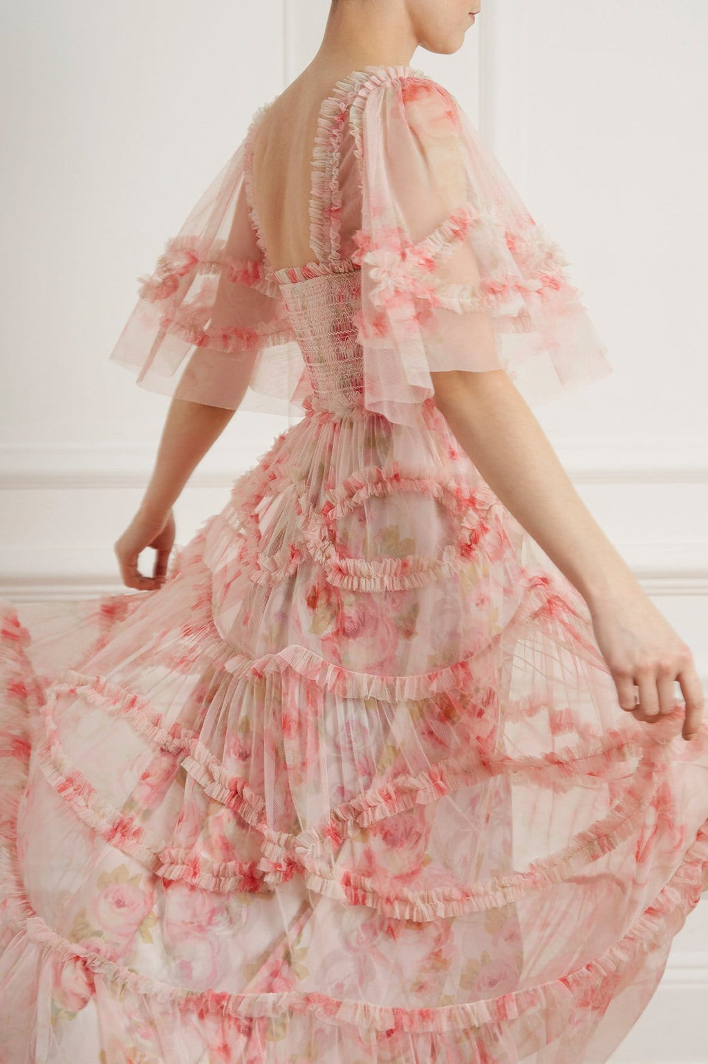 SS20 New Season Ruby Bloom Smocked Gown in Butterfly Blush