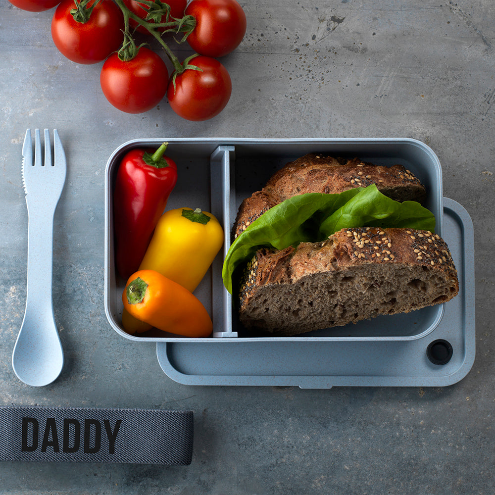 Personalized 7 3/8 x 4 1/8 Black Bamboo Bento Lunch Box