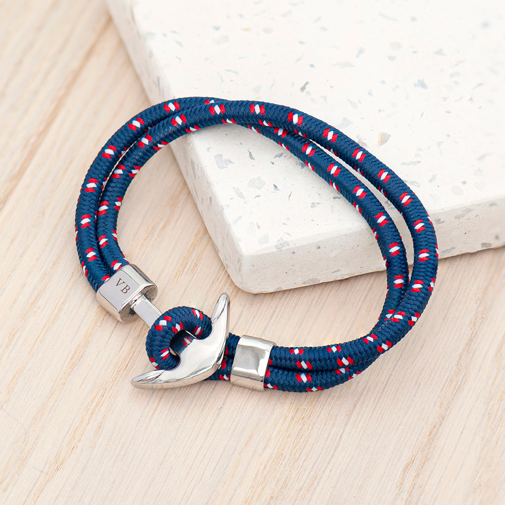 Buy Men's Bracelets Made of Cotton - Nautical White and Blue | Caligio –  CALIGIO