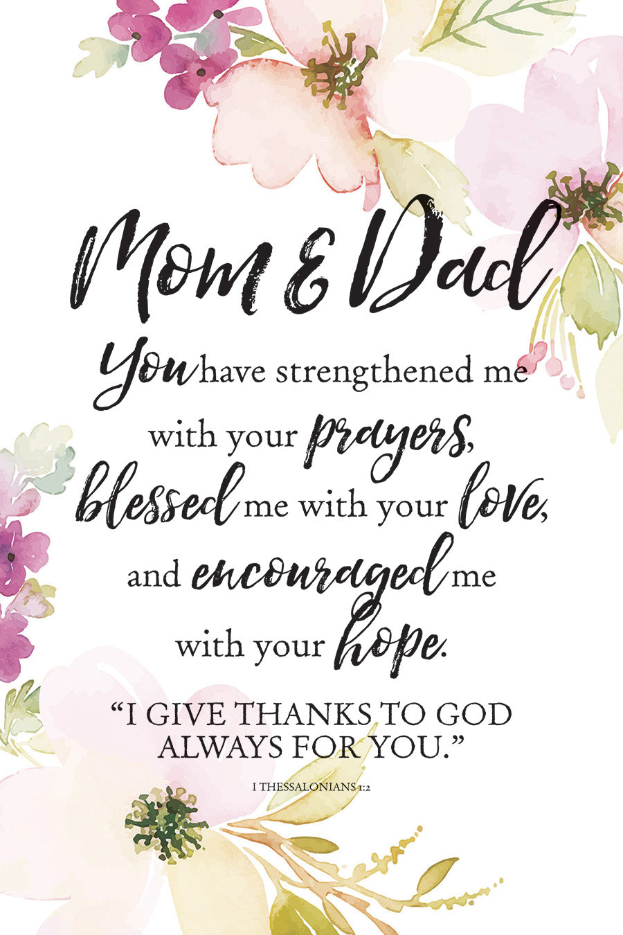 Thank You Mom And Dad Card Kids Free Printable