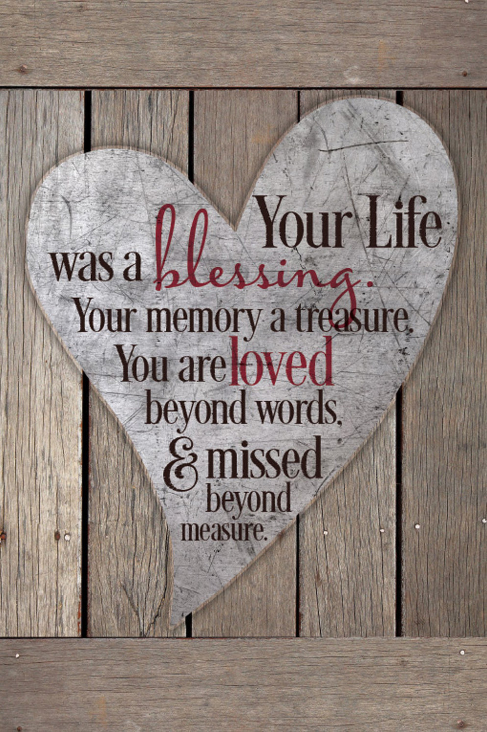 Plaque-Memory/Treasure/Heart-Wood Look — Christian Gifts Outlet