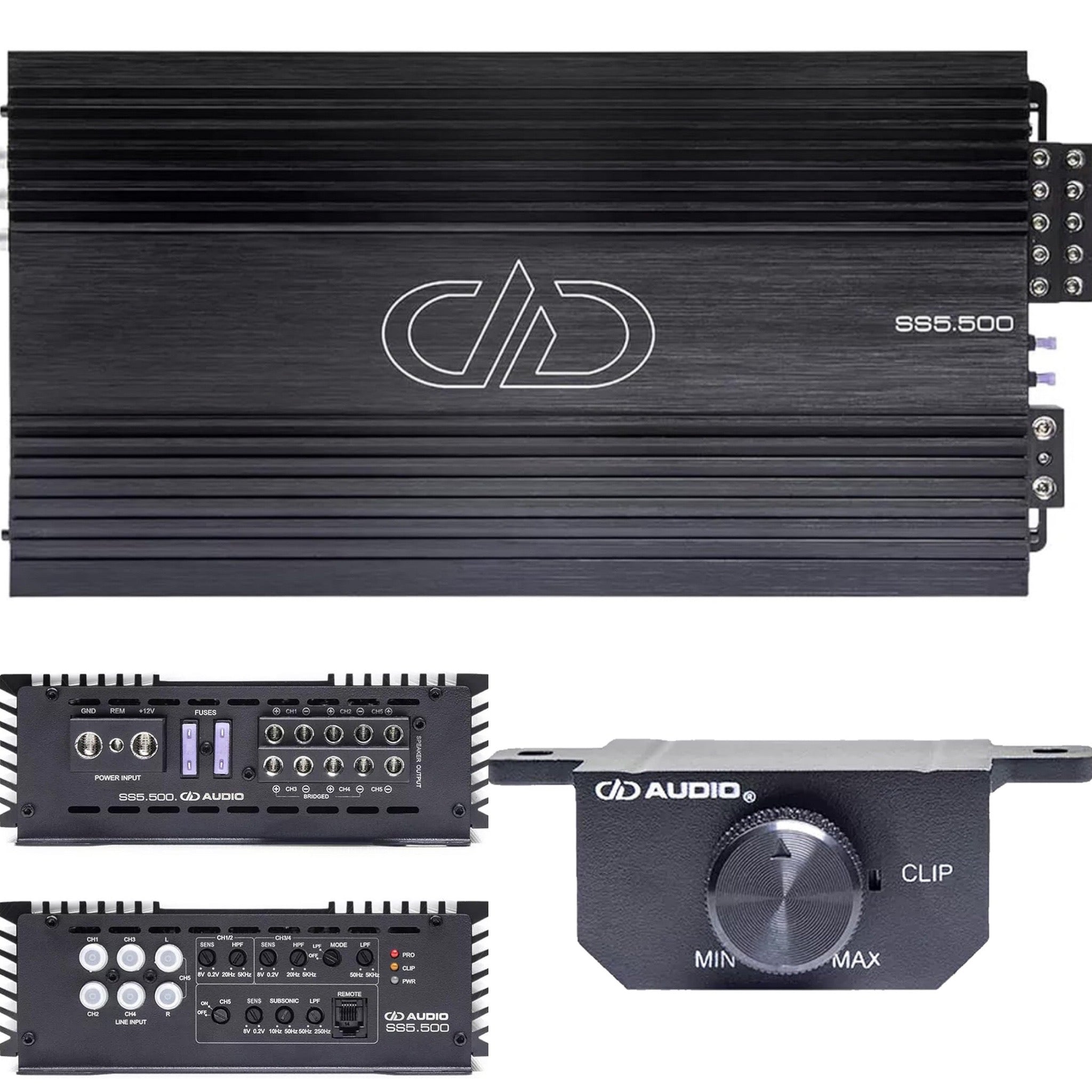 DD Audio Digital Designs SS5.500 5-Channel 980W RMS Class AB 4-Channels Class D 5th Channel Amplifier