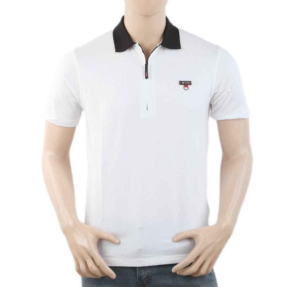 Men's Half Sleeves Fancy Polo T-Shirt - White– Chase Value