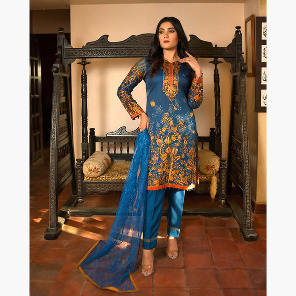 Malai Unstitched 3Pcs Suit - 1909