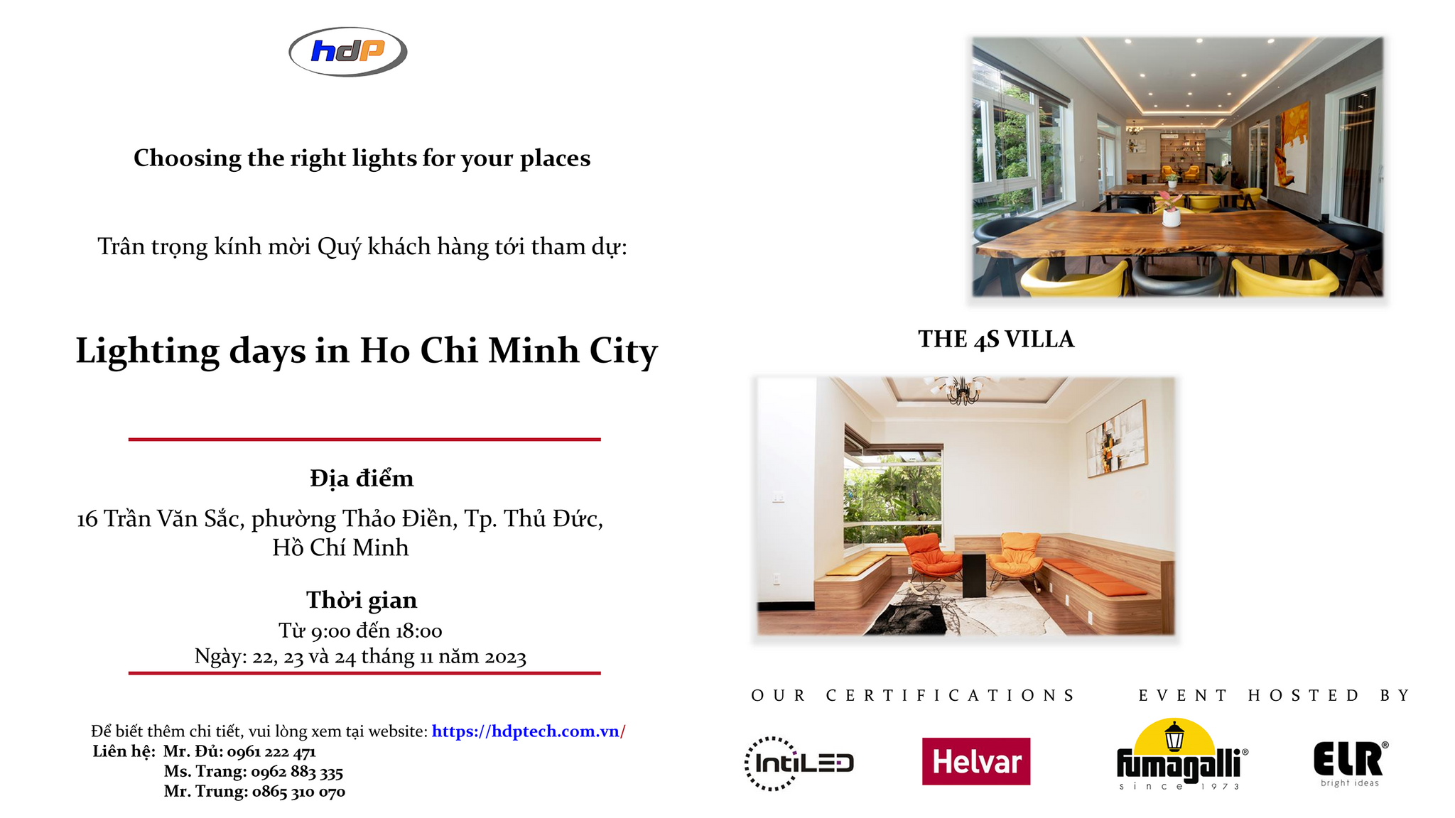 Thư mời: Lighting days in Hanoi & HCM