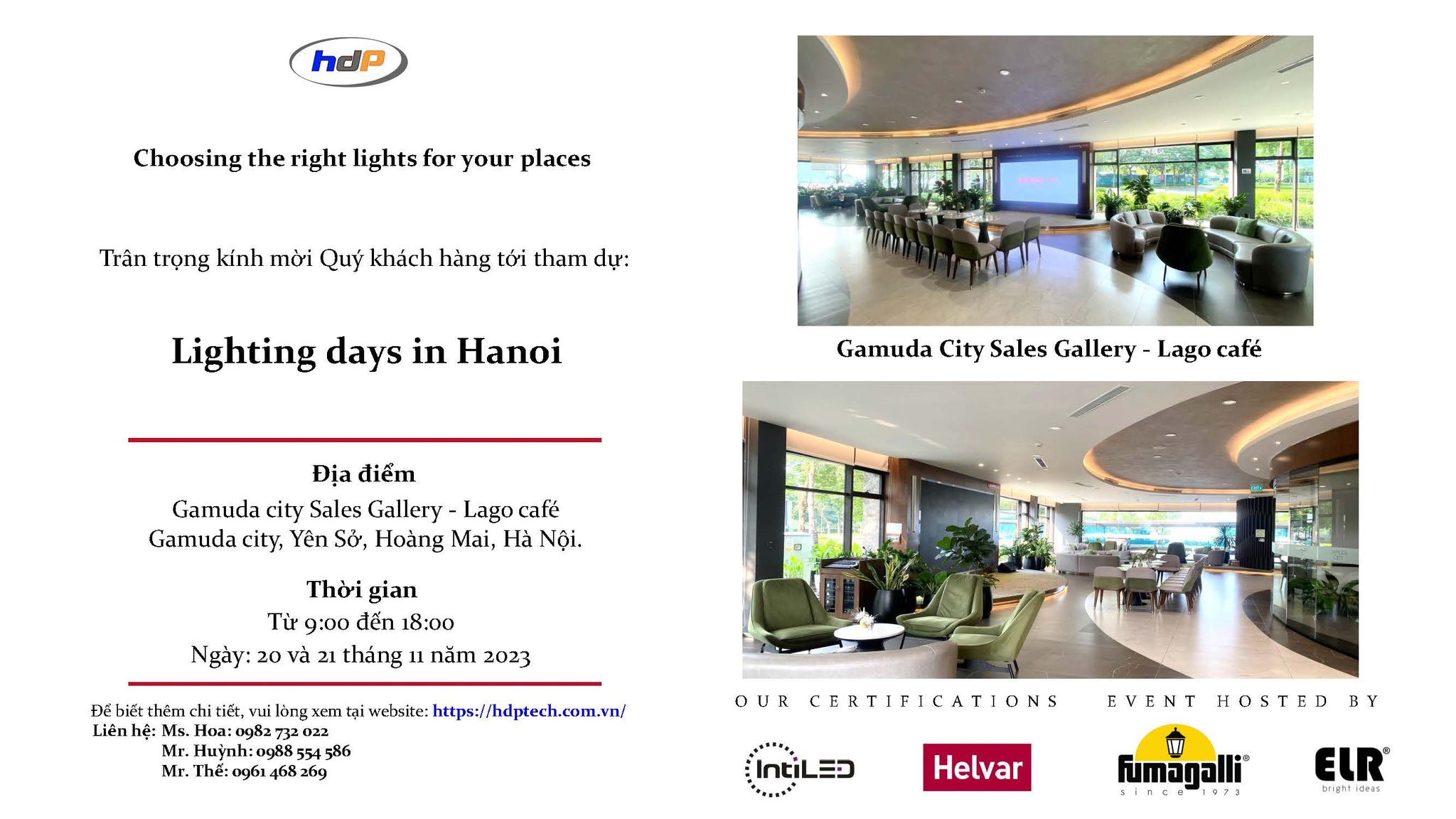 Thư mời: Lighting days in Hanoi & HCM