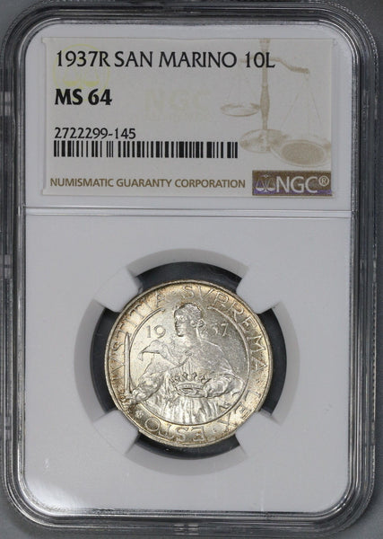 1925R サンマリノ 10リラ金貨 NGC MS64