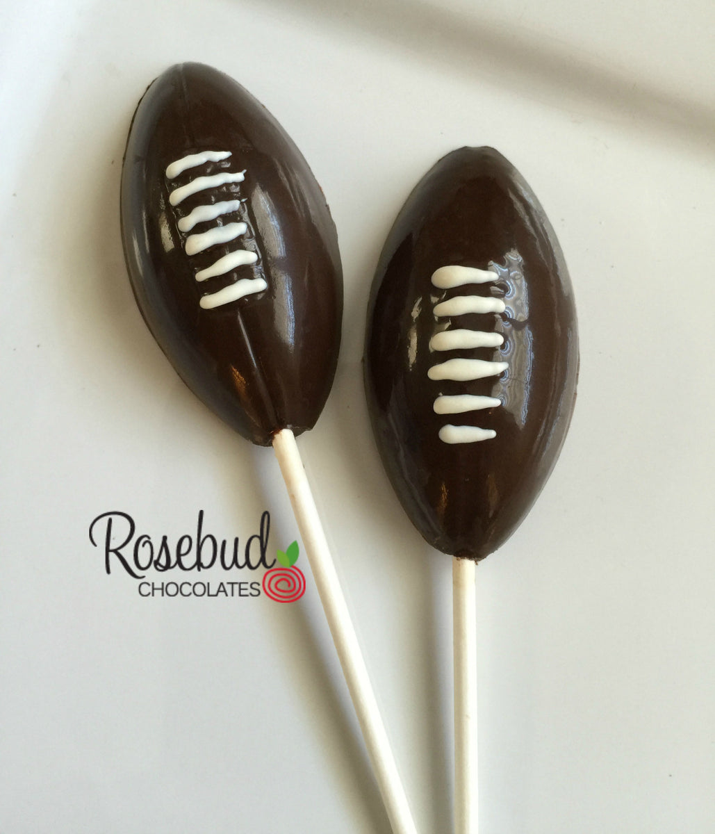 12 FOOTBALL Chocolate Lollipop Candy Sports Birthday Party Favors ...