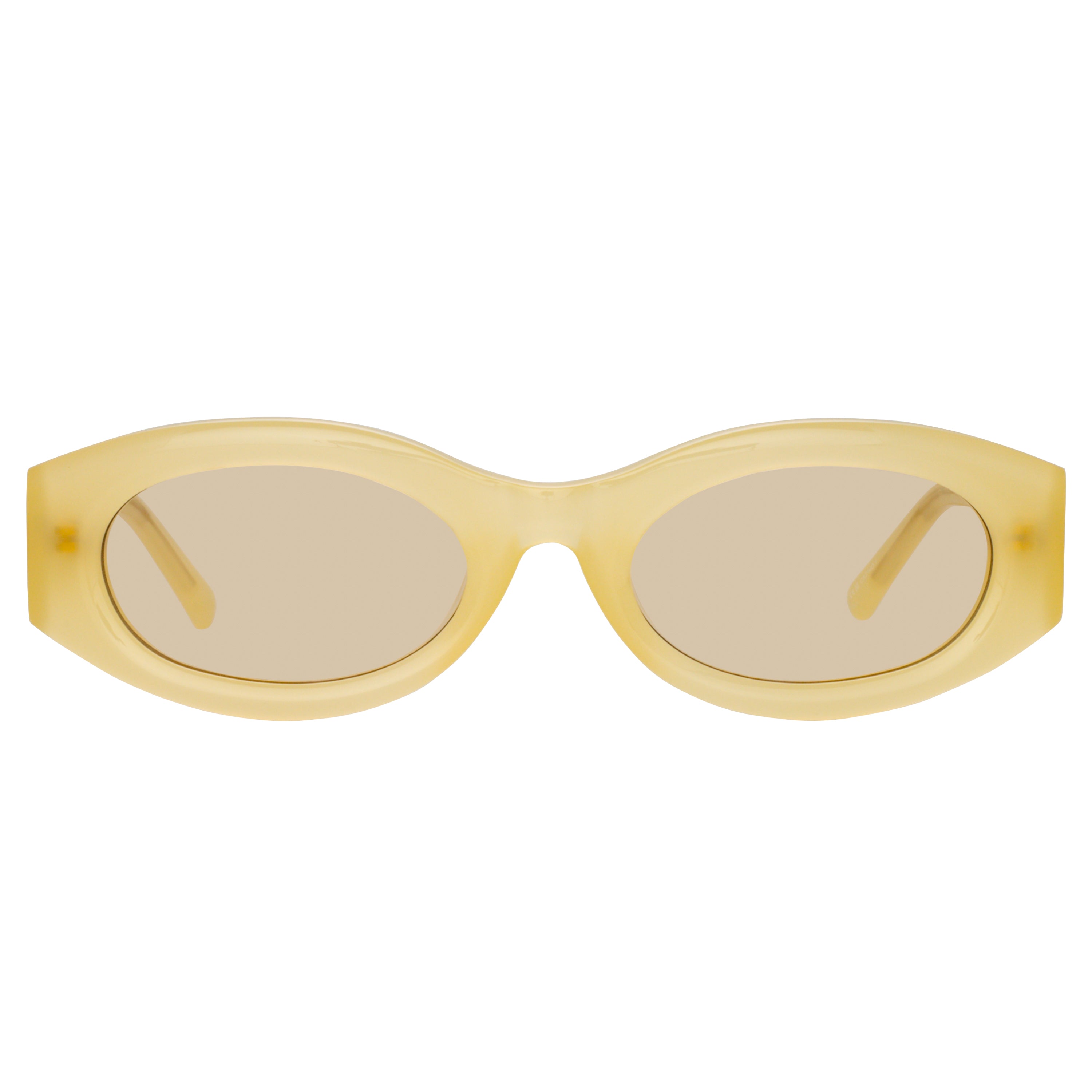 The Attico Berta Oval Sunglasses in Yellow