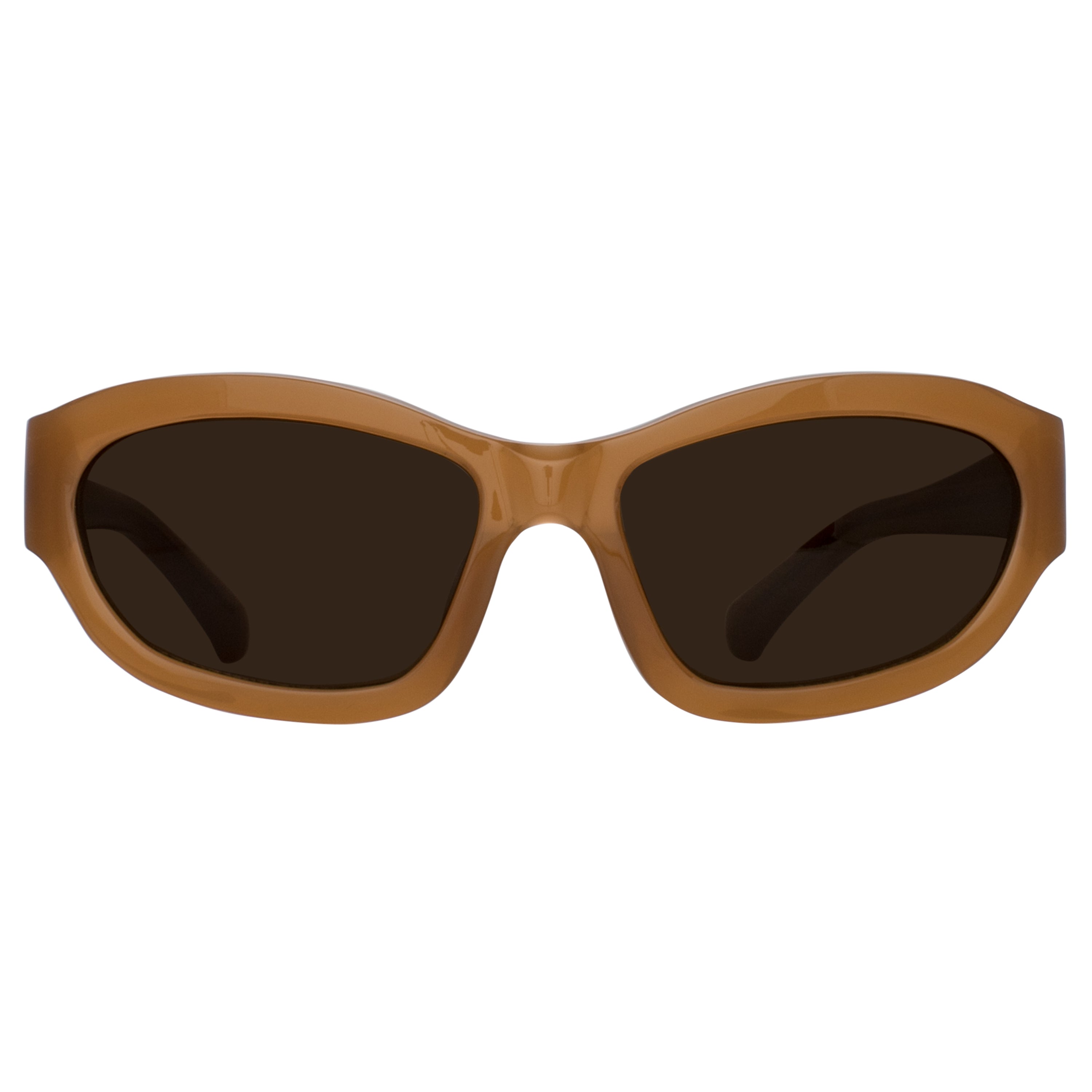 Dries Van Noten Wrap Sunglasses in Taupe