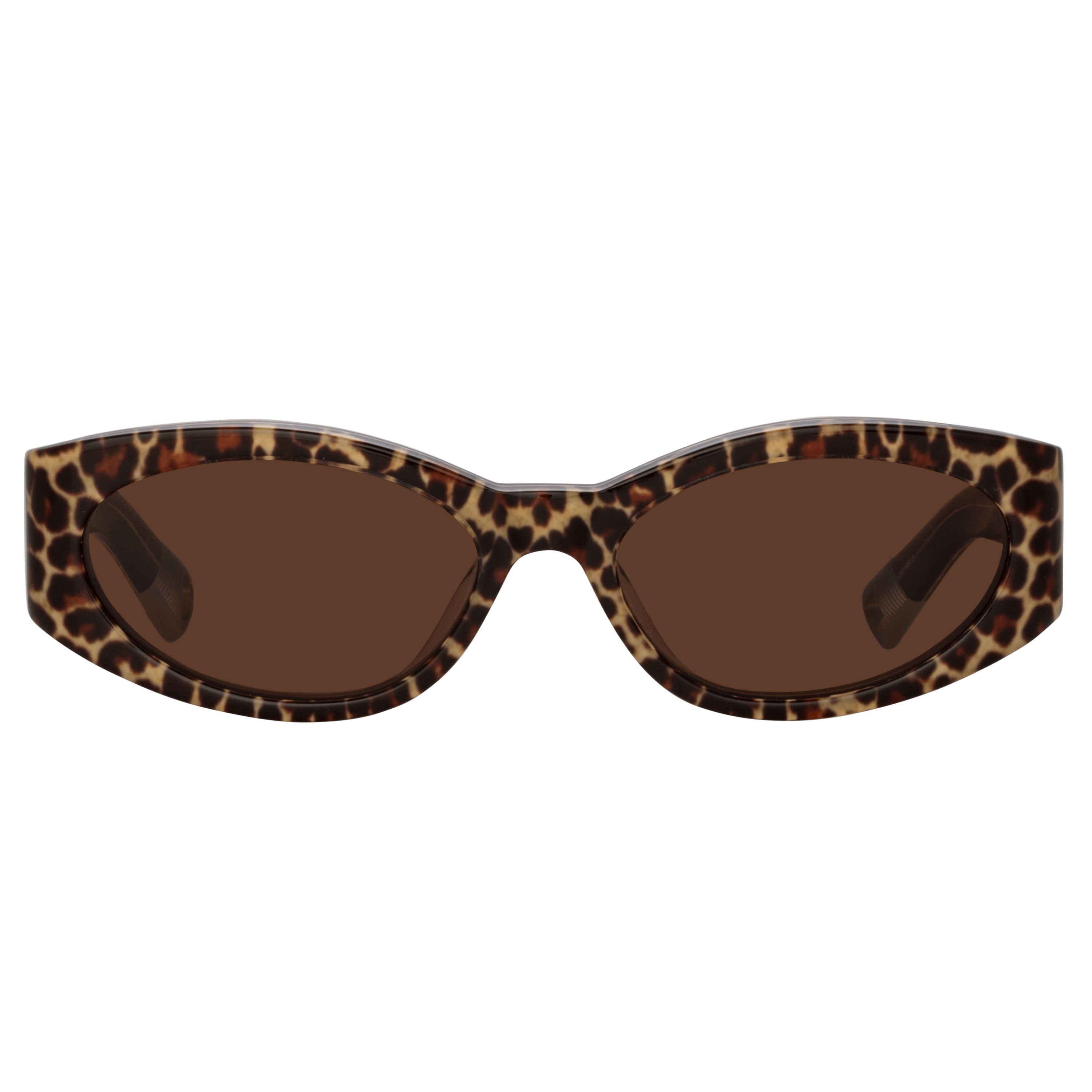 Ovalo Oval Sunglasses in Leopard by Jacquemus