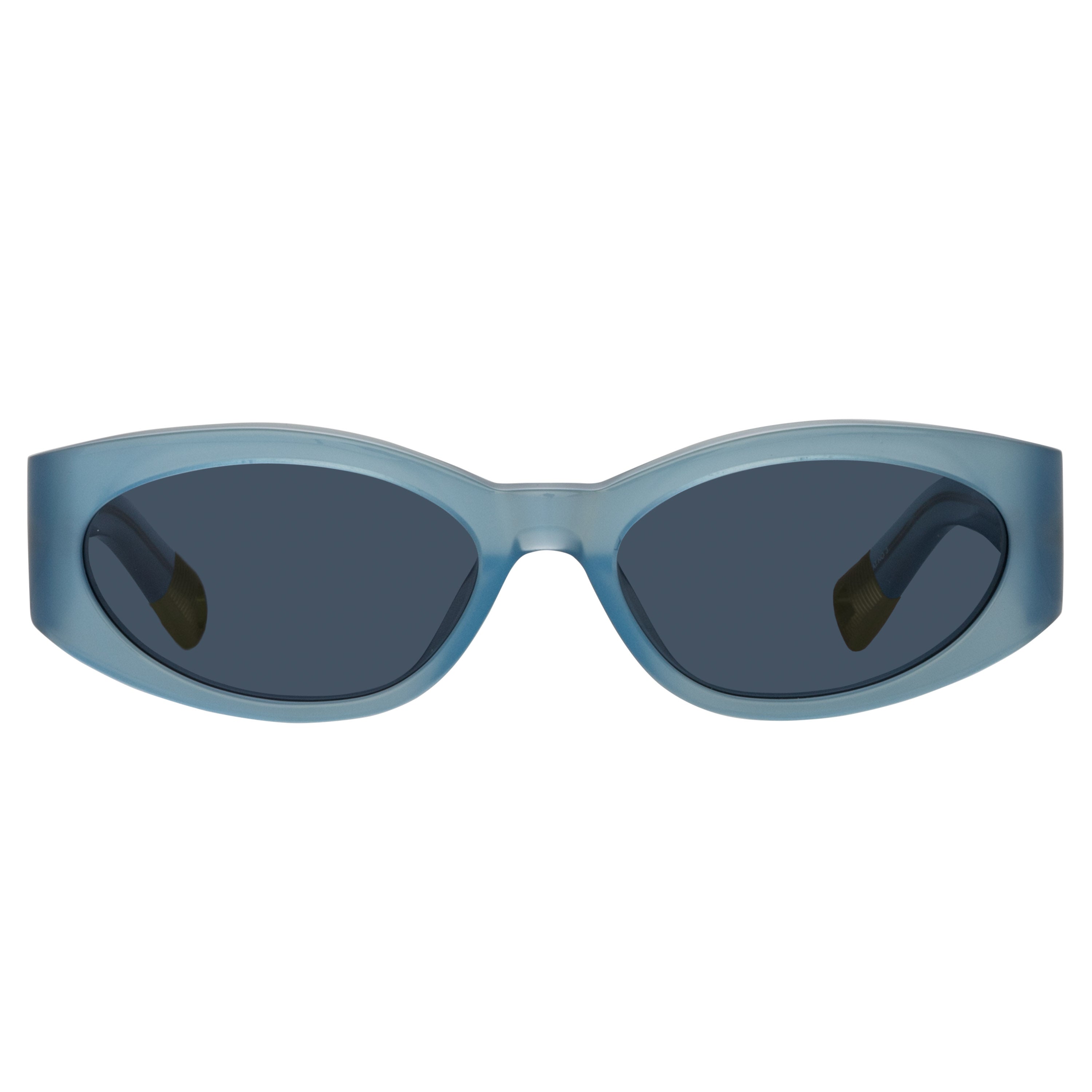 Ovalo Oval Sunglasses in Blue Pearl by Jacquemus