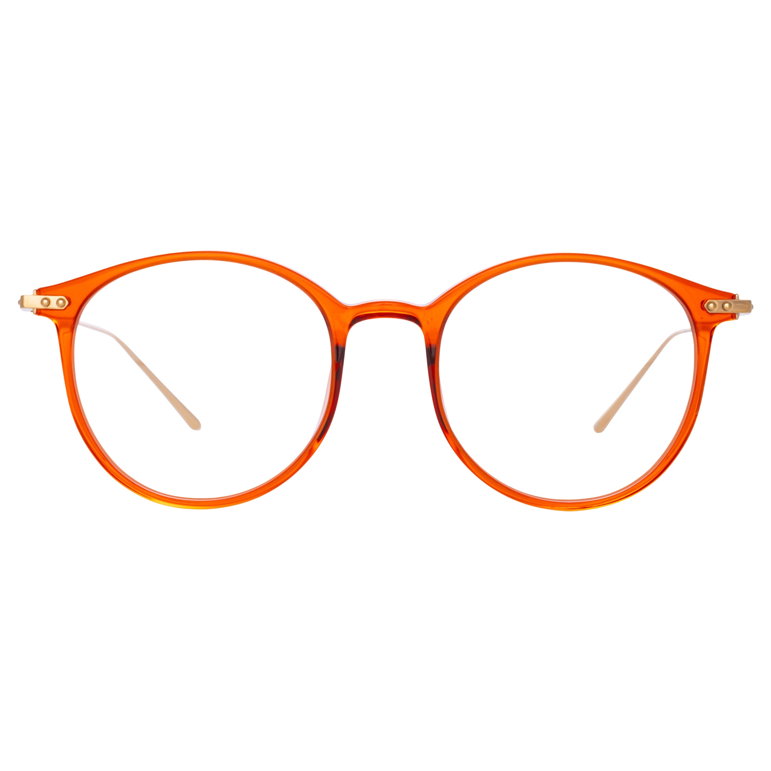 Gray Oval Optical Frame in Amber (Asian Fit)
