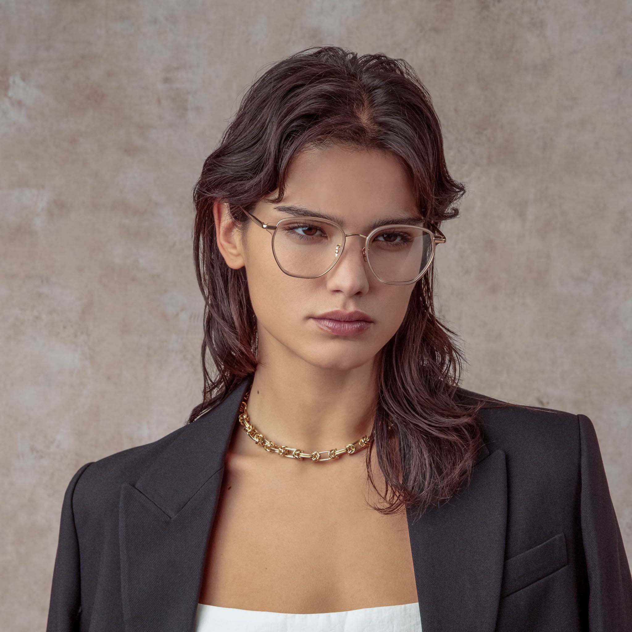 Danilo Angular Optical Frame in Rose Gold