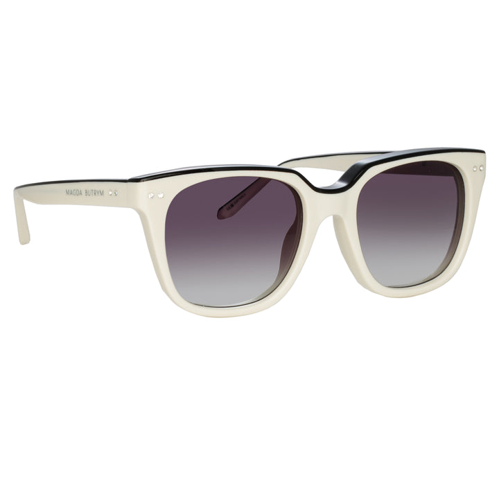 Magda Butrym D-Frame Sunglasses in White and Black – LINDA FARROW (U.K.)