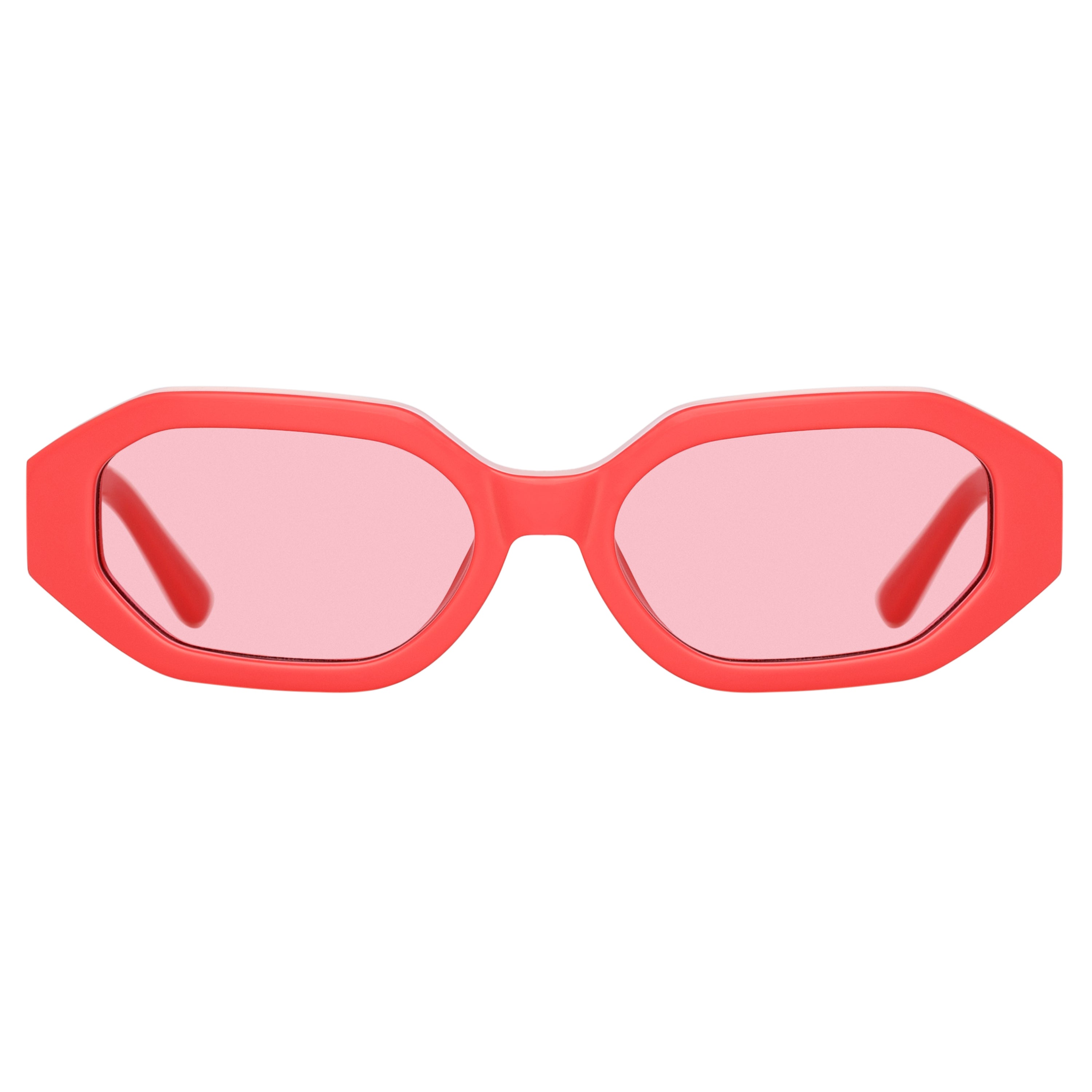 The Attico Irene Angular Sunglasses in Coral