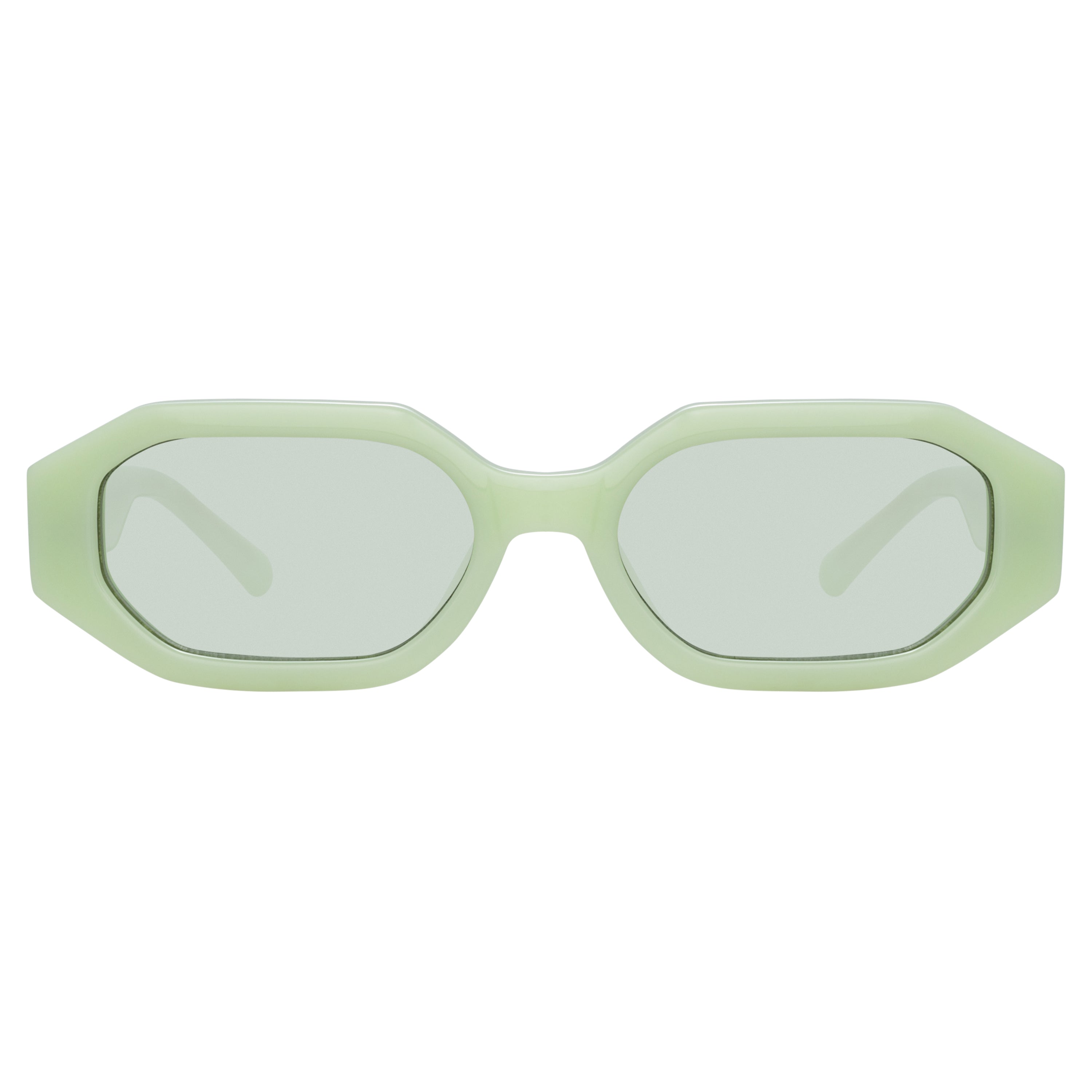 The Attico Irene Angular Sunglasses in Mint