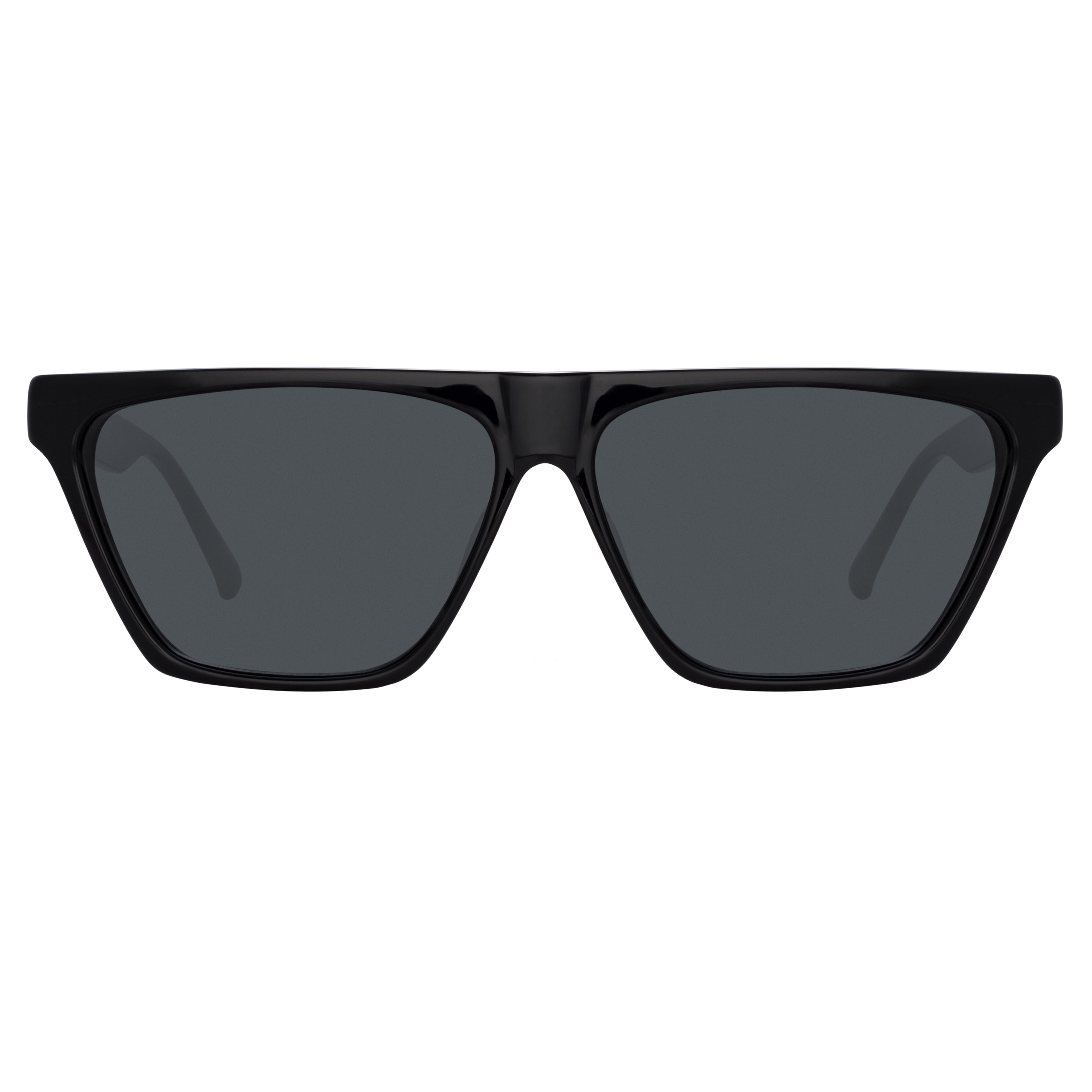 The Attico Erin Flat Top Sunglasses in Black