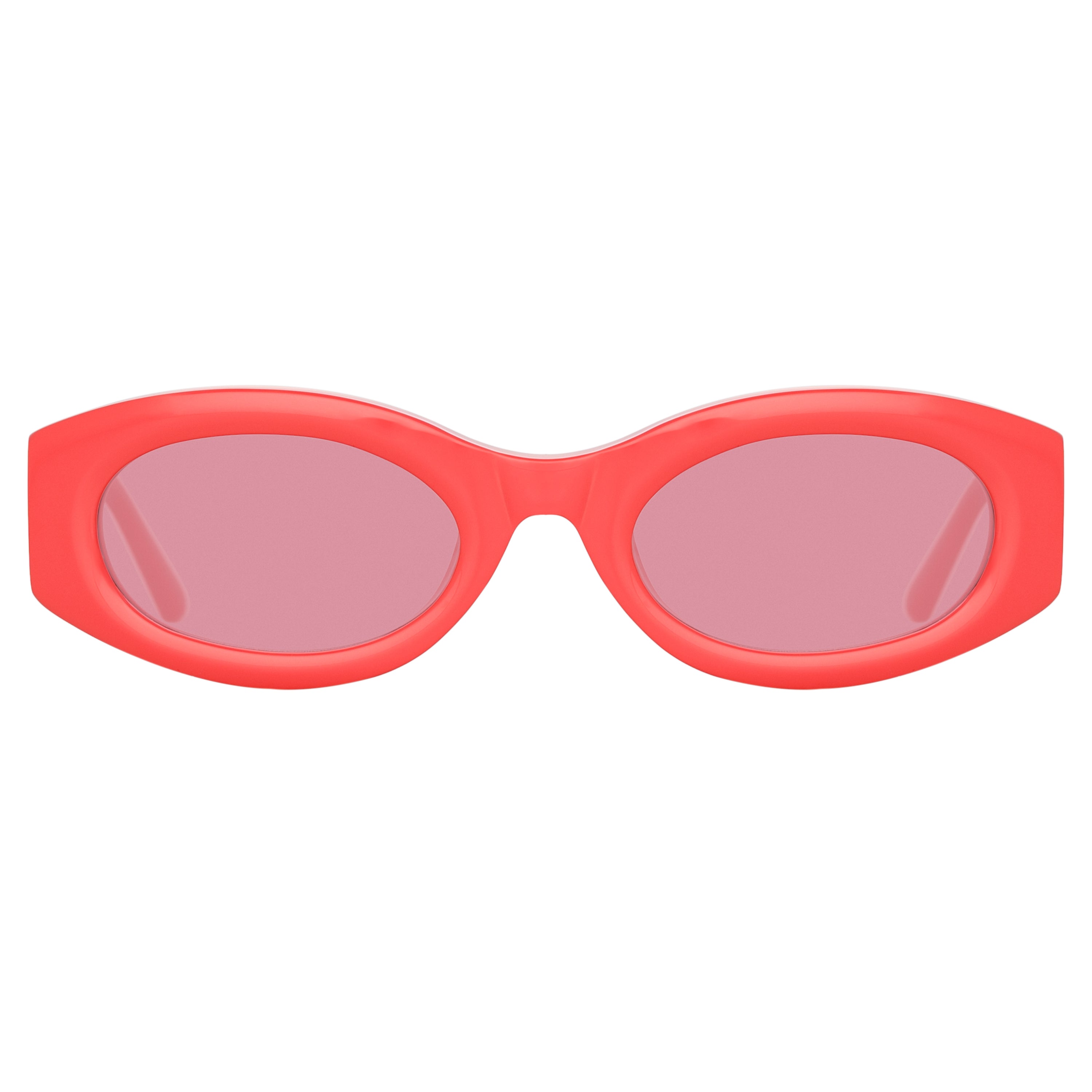 The Attico Berta Oval Sunglasses in Coral