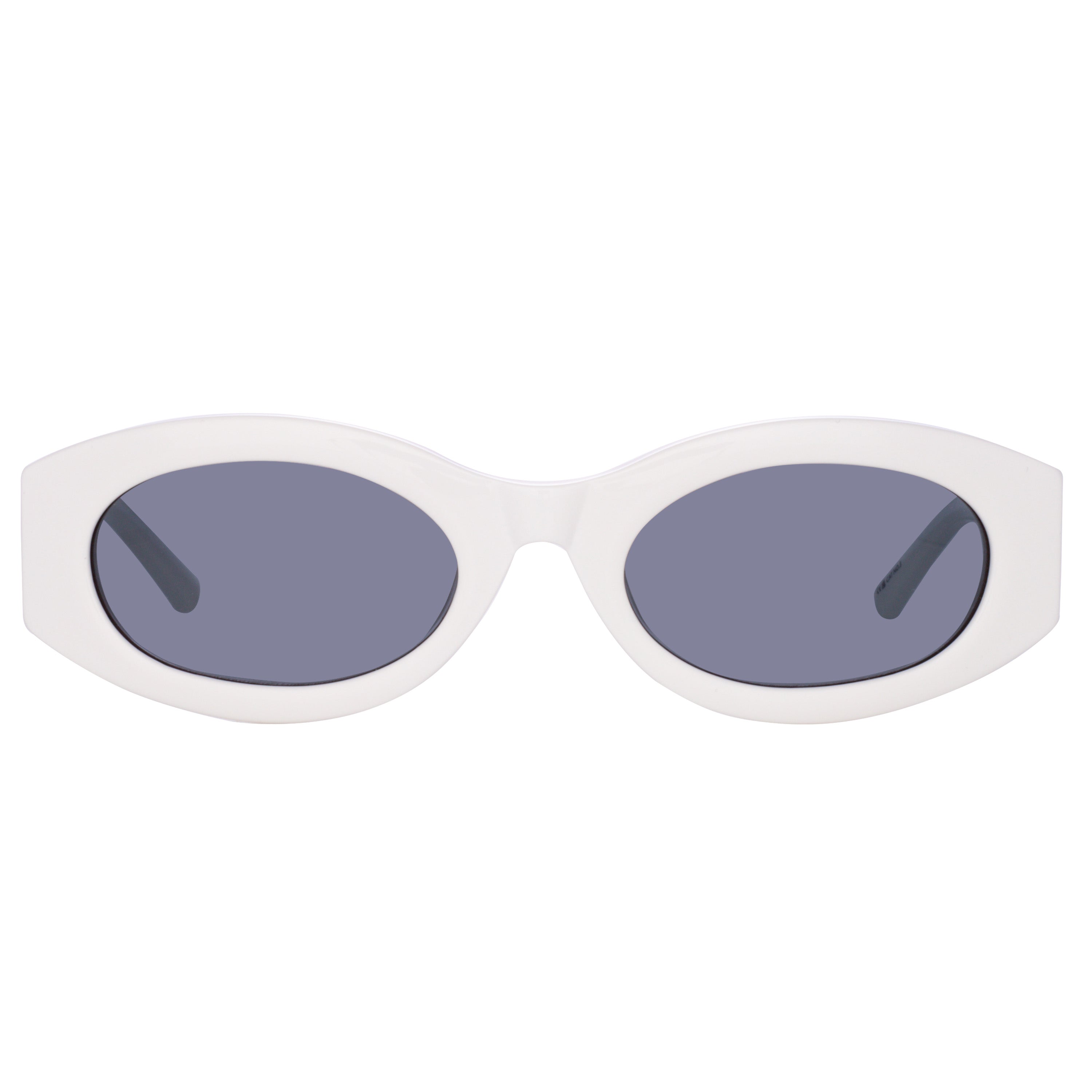 The Attico Berta Oval Sunglasses in White