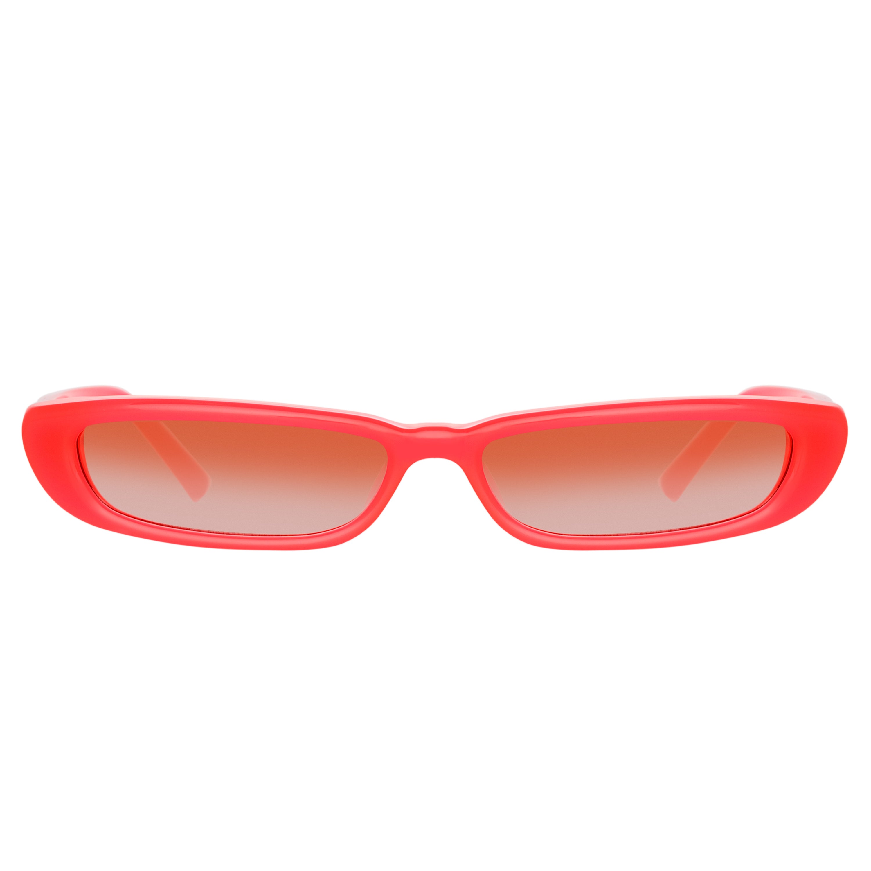 The Attico Thea Angular Sunglasses in Neon Pink