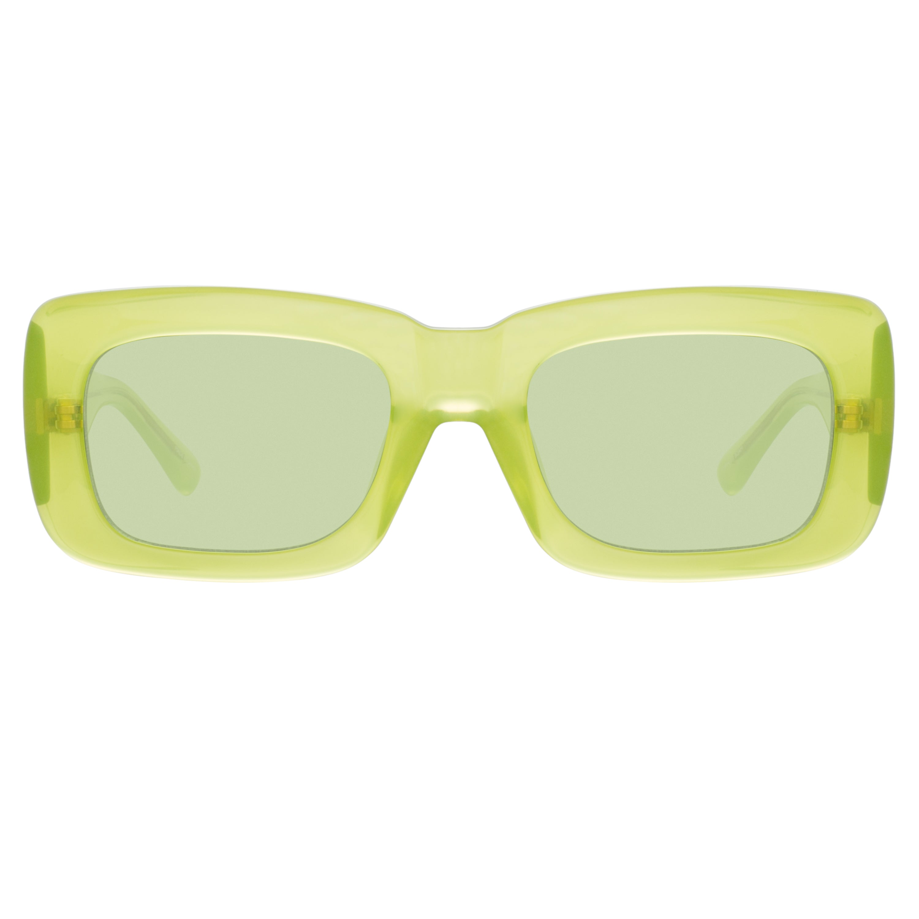 The Attico Marfa Rectangular Sunglasses in Green