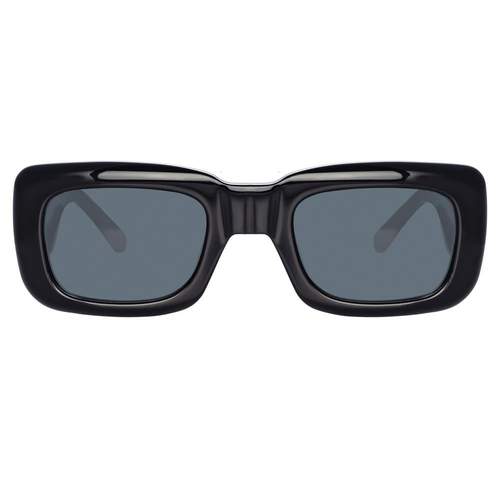 The Attico Marfa Rectangular Sunglasses in Black