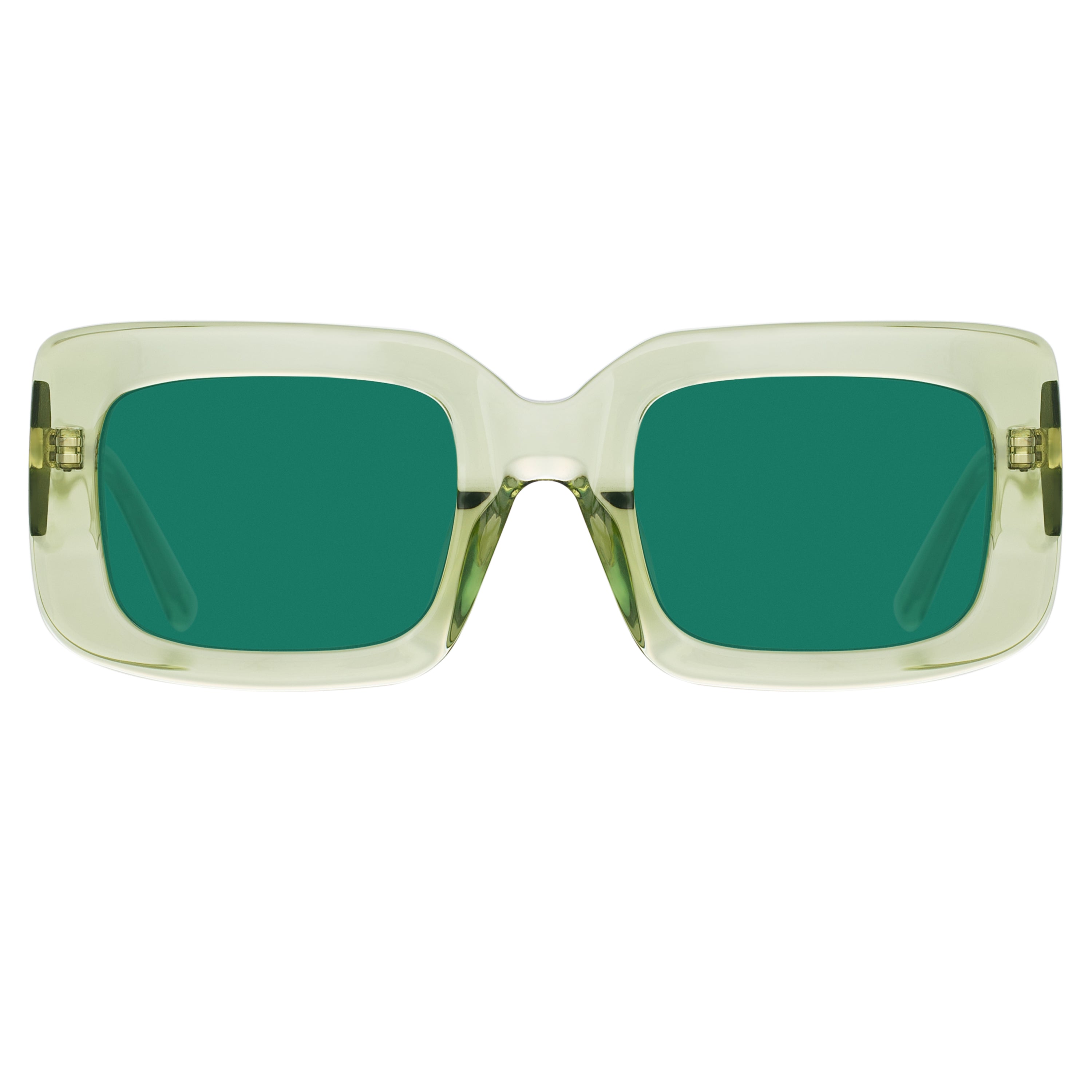 The Attico Jorja Rectangular Sunglasses in Lime