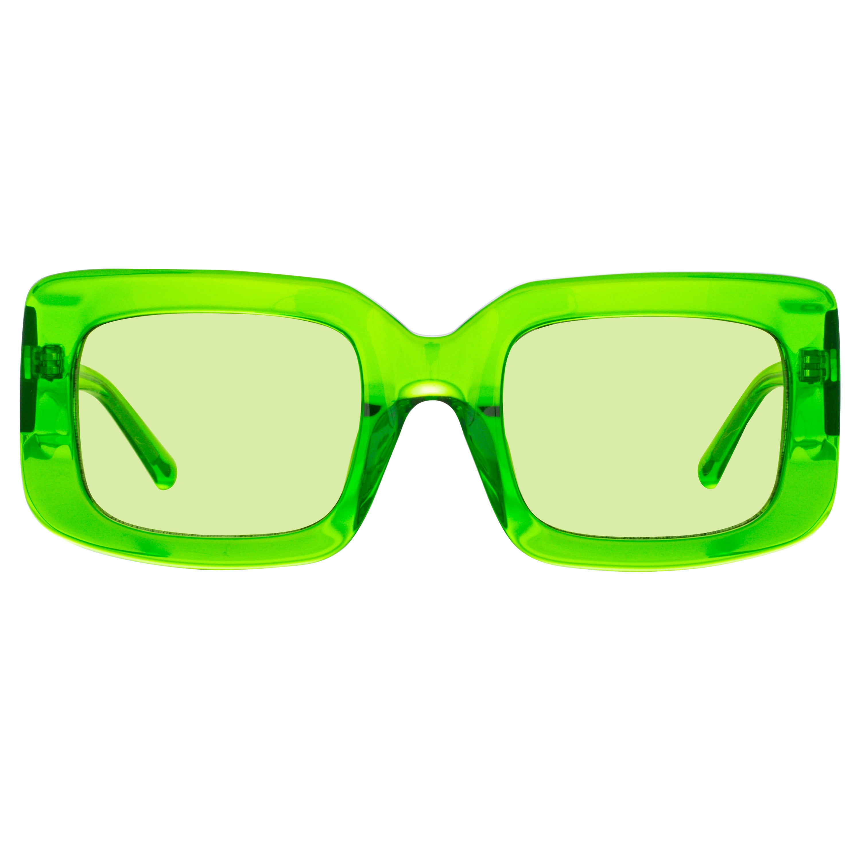 The Attico Jorja Rectangular Sunglasses in Green