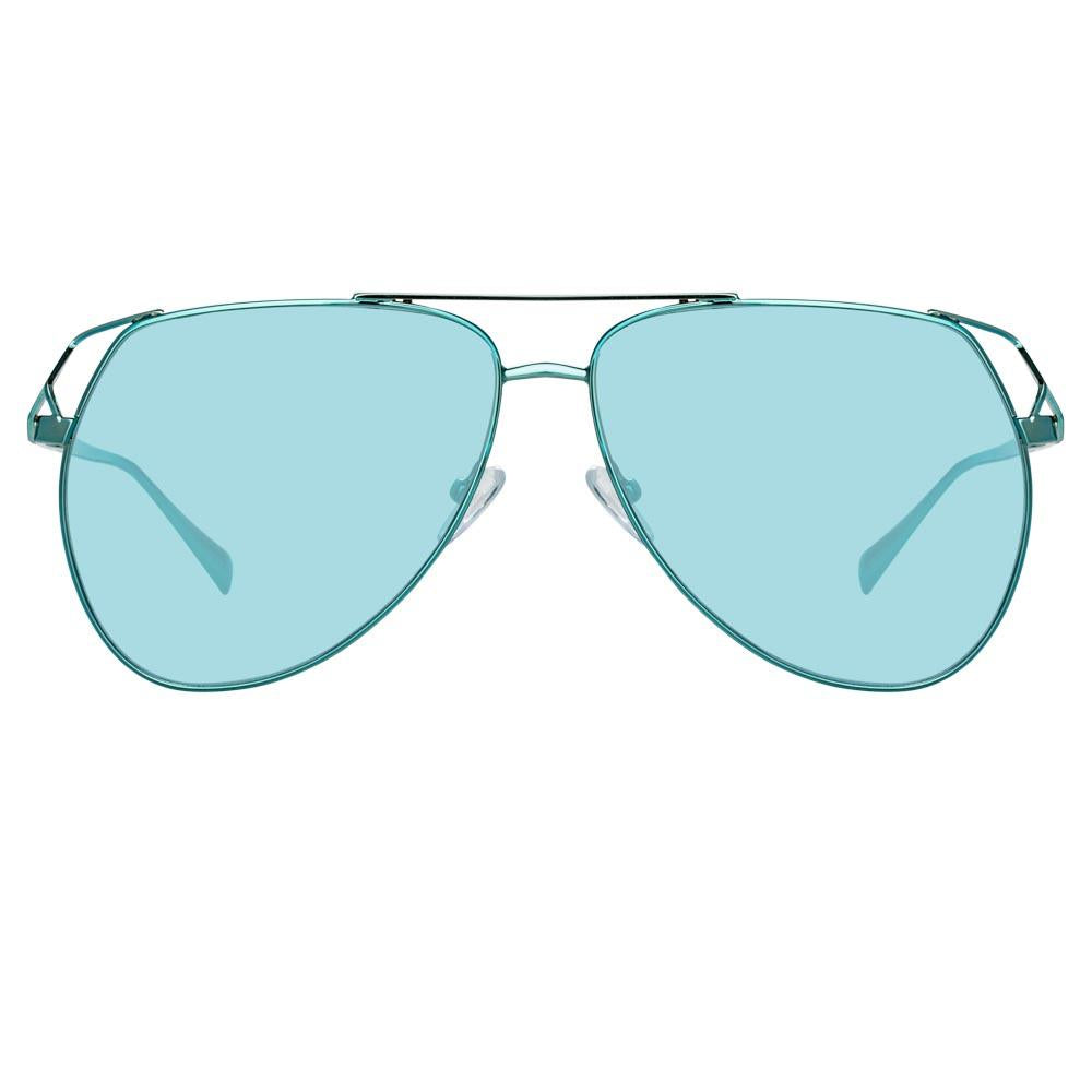 The Attico Telma Aviator Sunglasses in Mint