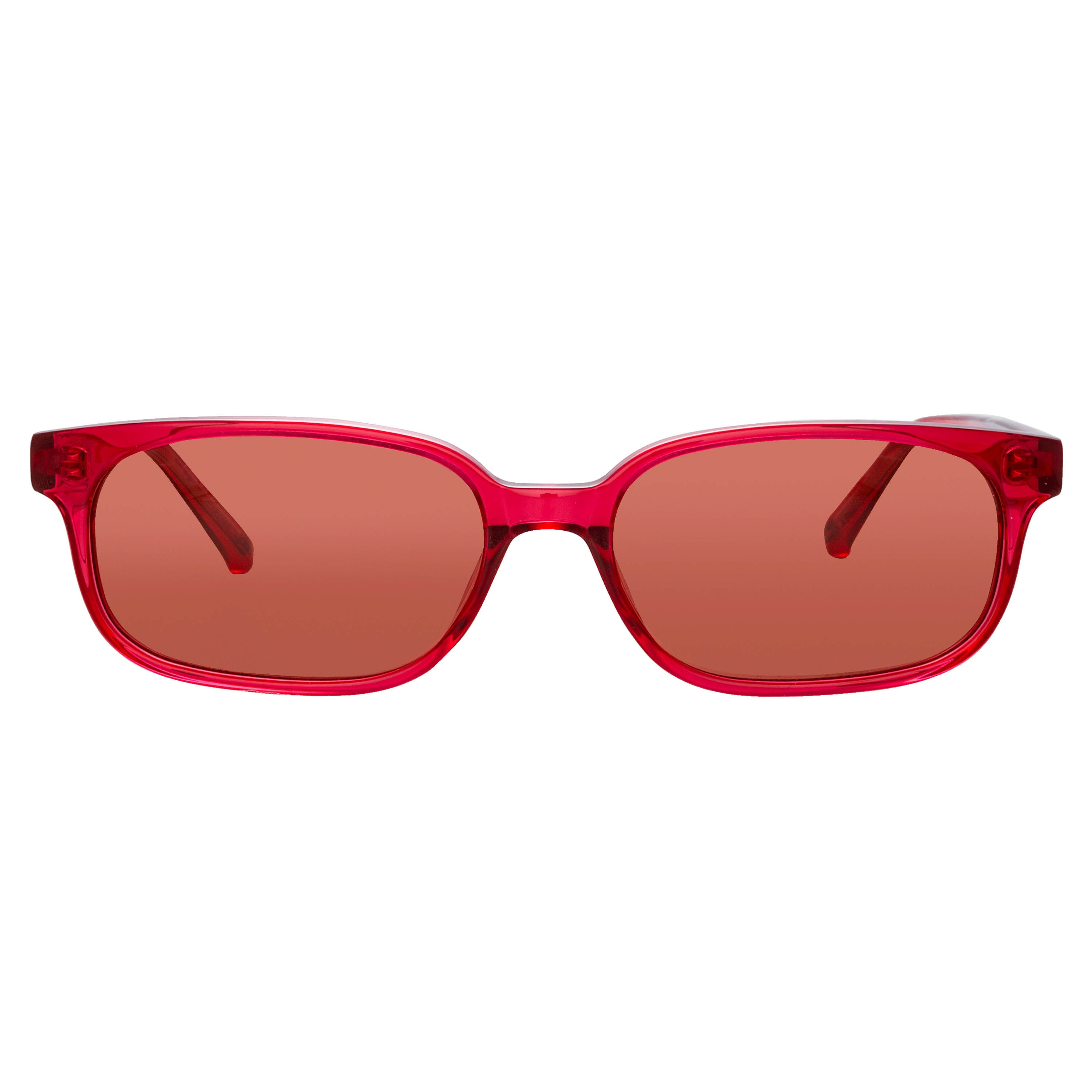The Attico Gigi Rectangular Sunglasses in Red