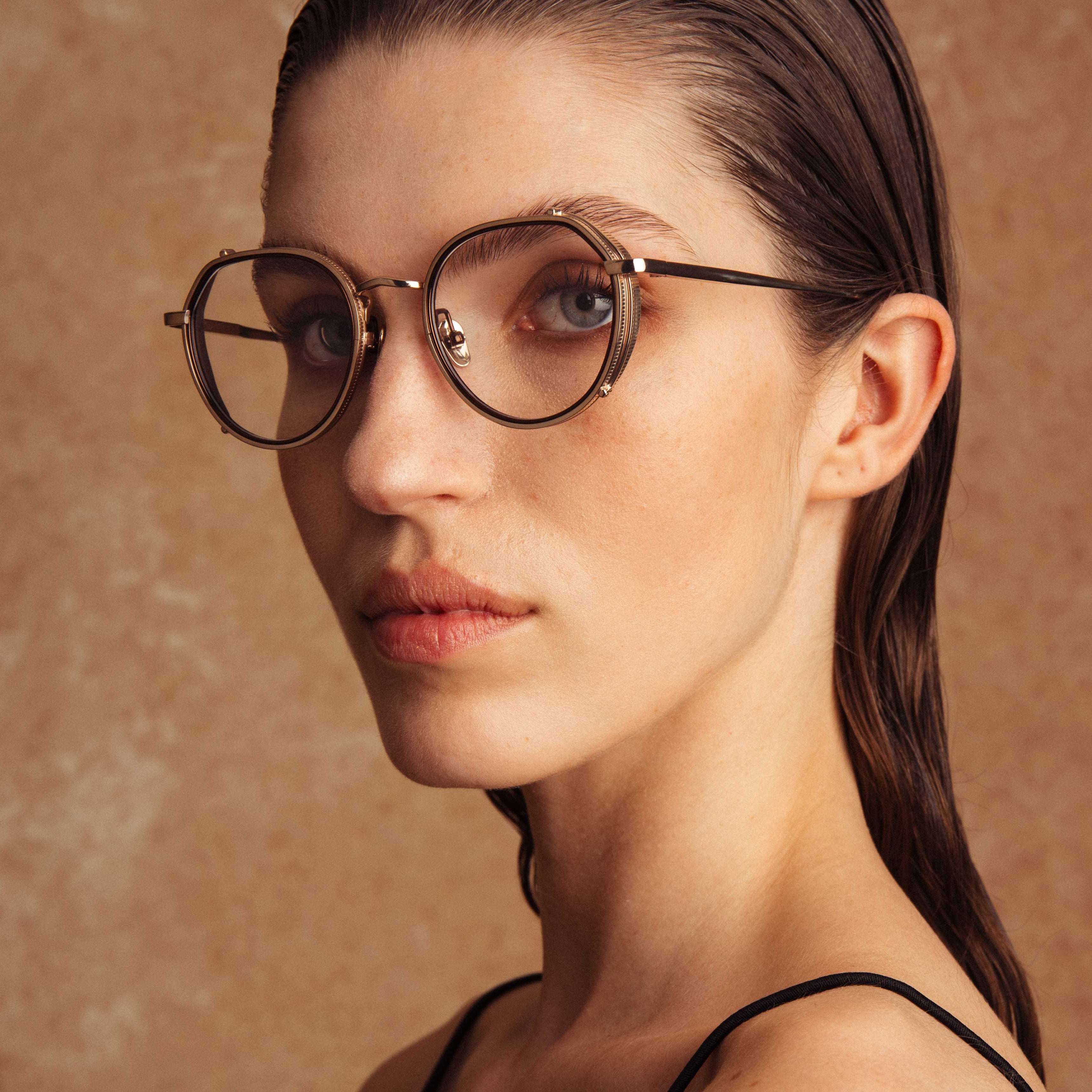 Falcon Angular Optical Frame in Light Gold