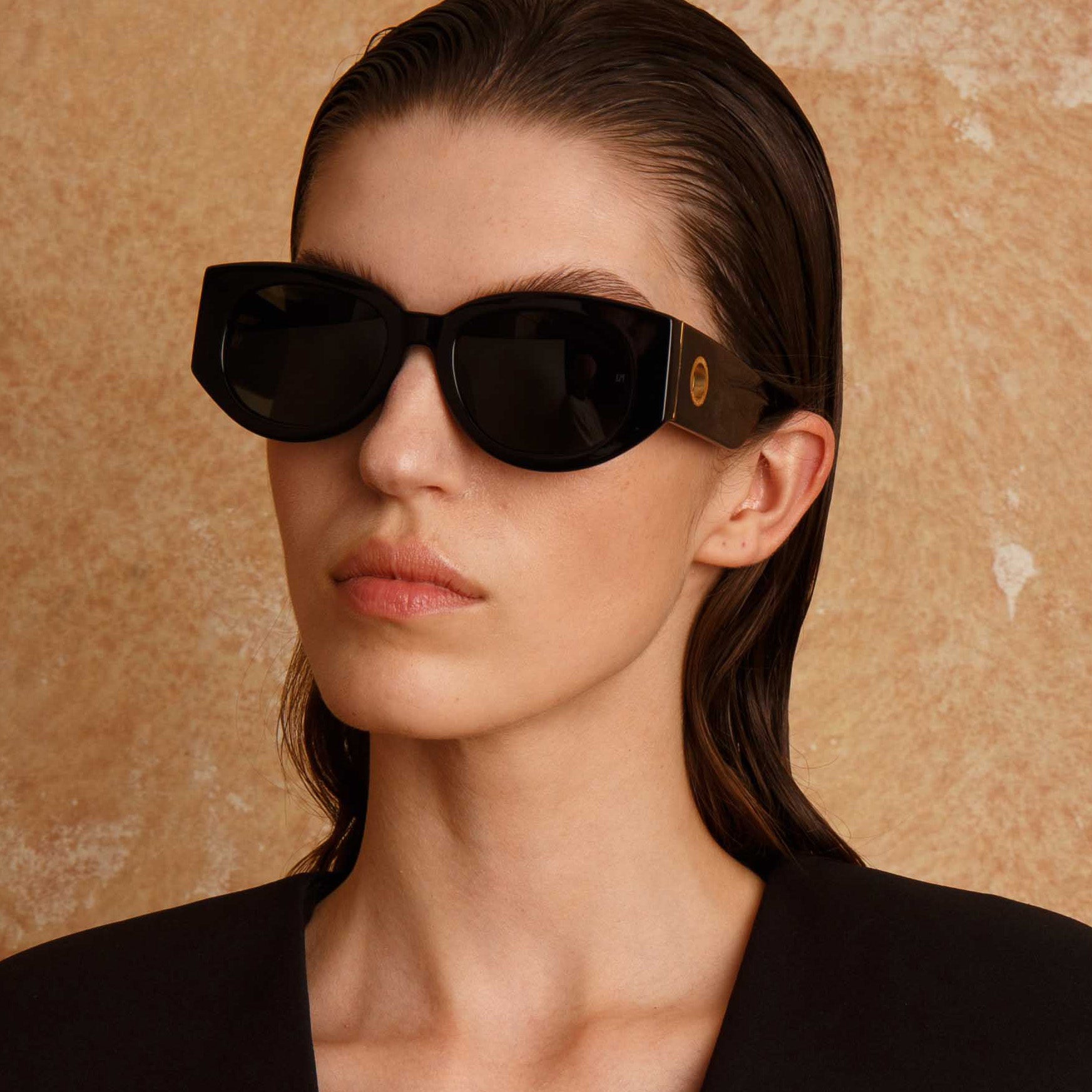 The Debbie D-Frame Sunglasses in Black (C1)