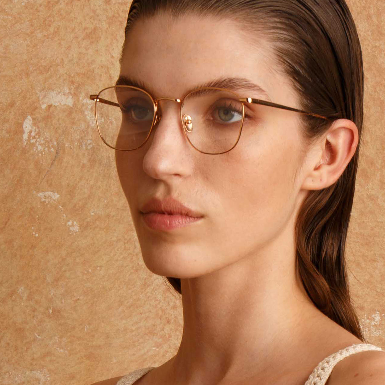 The Simon Square Optical Frame in Yellow Gold (C6)