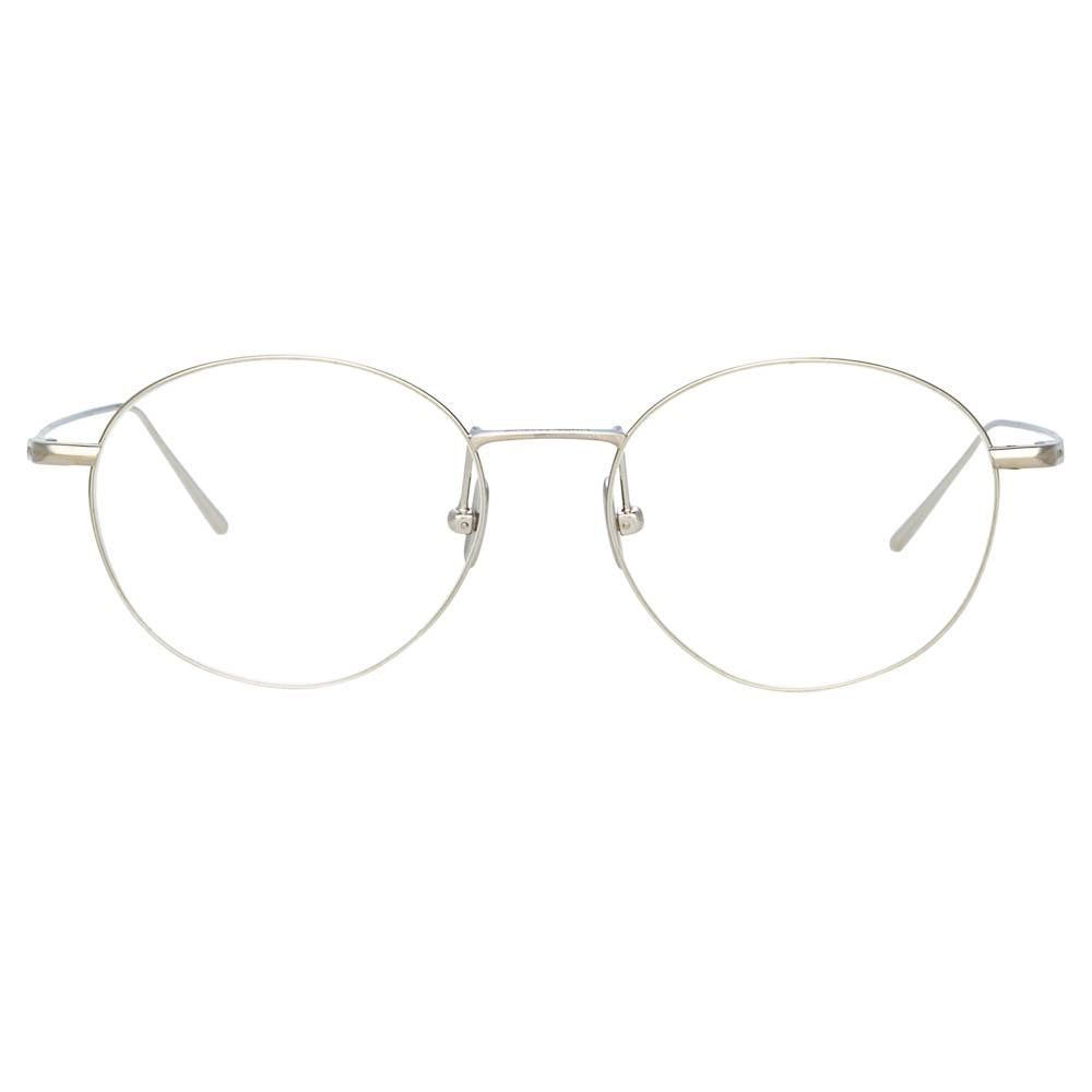 Mayne Oval Optical A Frame in White Gold